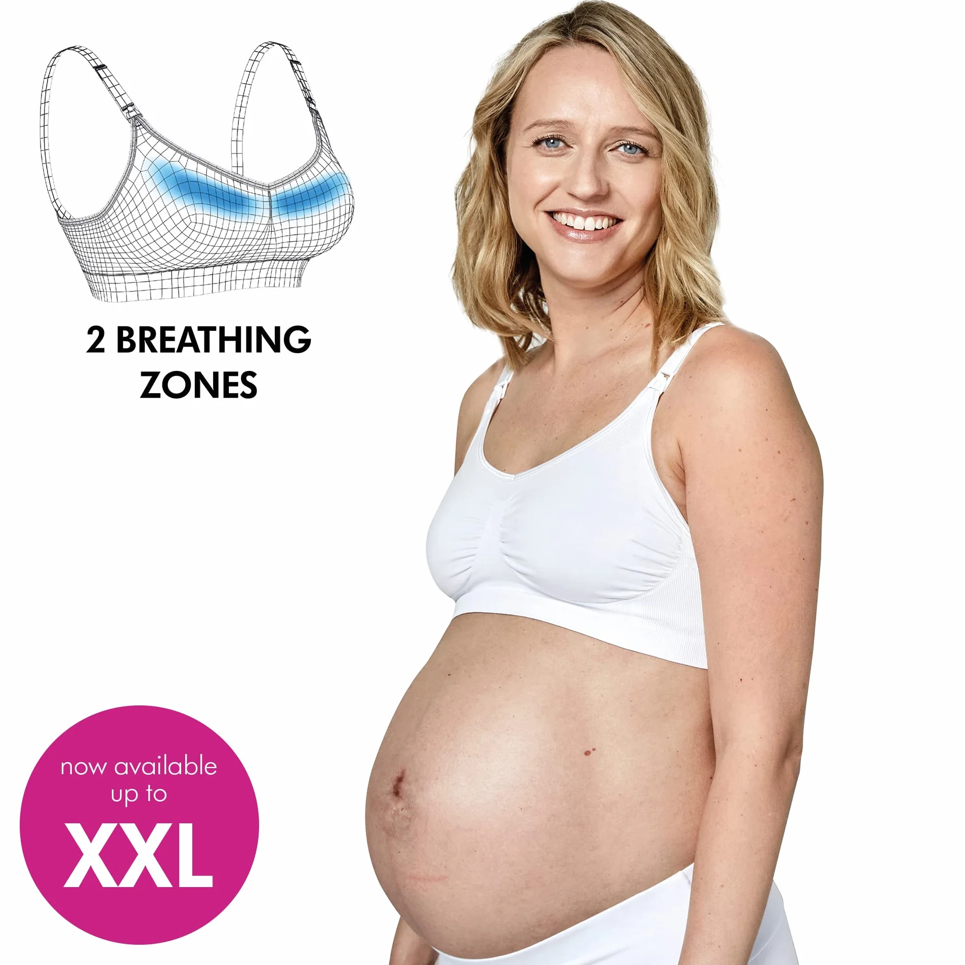 Medela Biustonosz Keep Cool | Bezszwowy biustonosz ciążowy i karmiący z 2 strefami oddychania i miękką w dotyku tkaniną dla wygodnego wsparcia