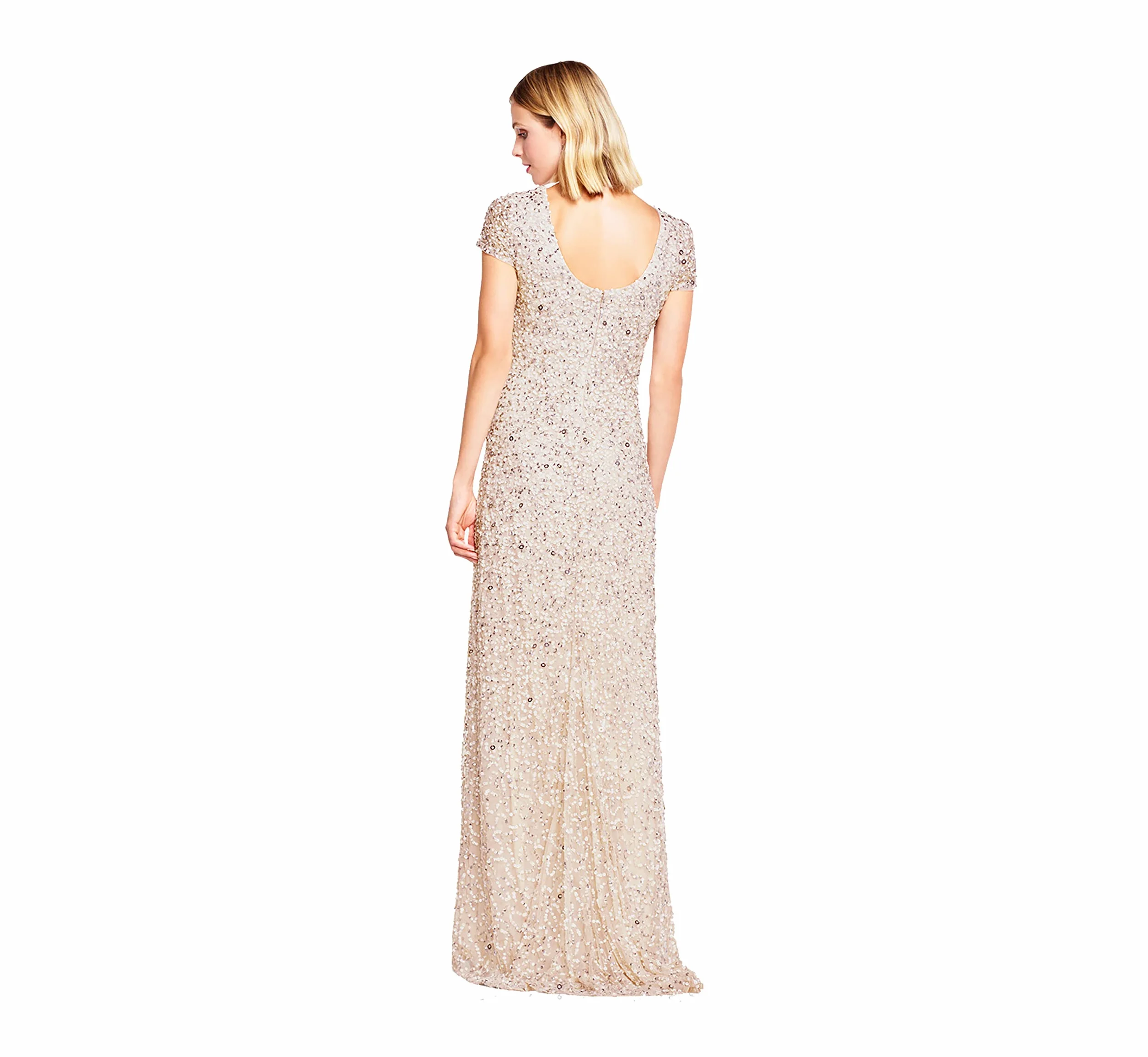 Adrianna Papell Formalna sukienka wieczorowa Kobiety Scoop Back Sequin Gown