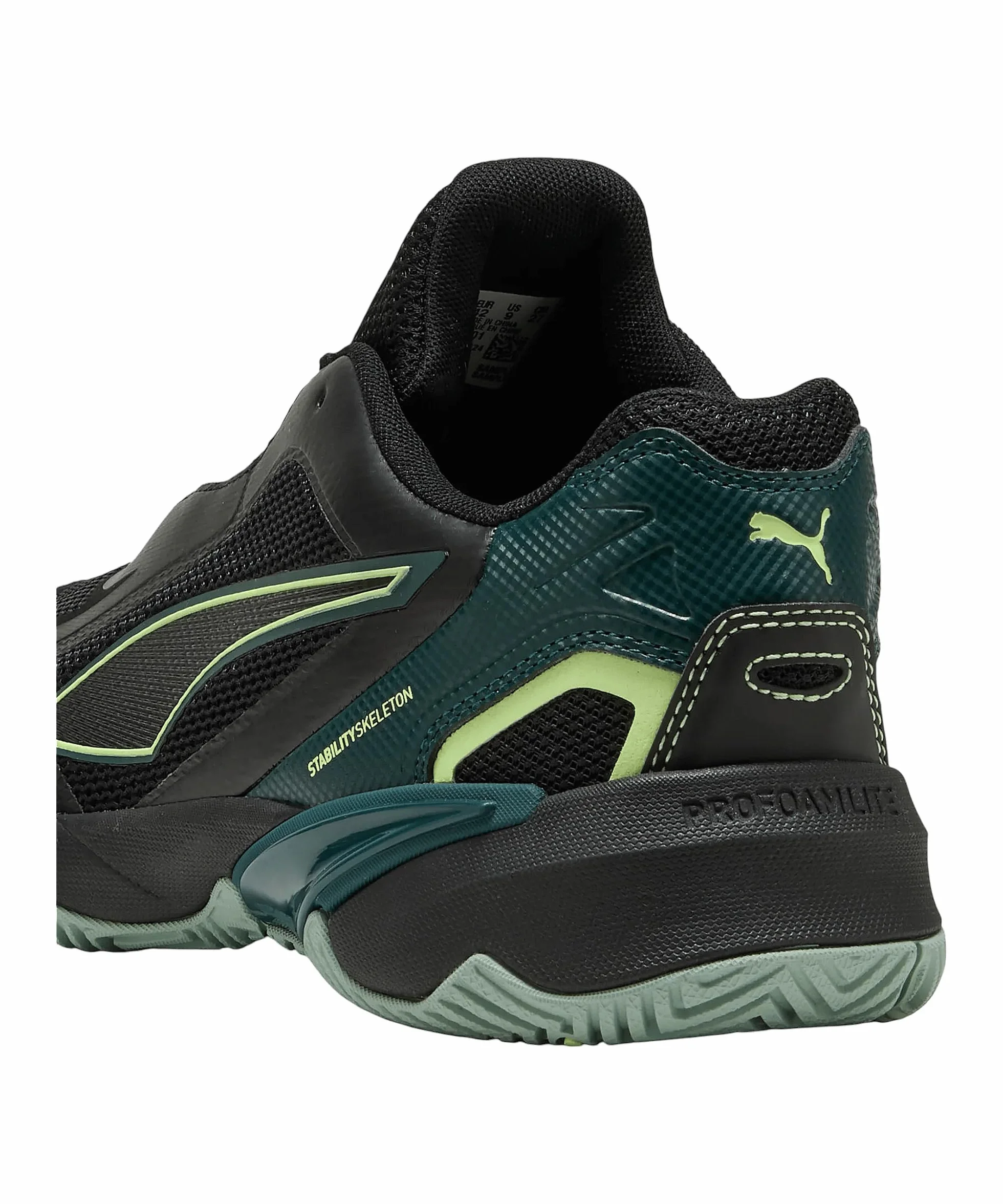 PUMA Unisex Solarstrike 4 buty halowe, Puma Czarny zielony teren gazowany lekki lekki mech, 45 EU