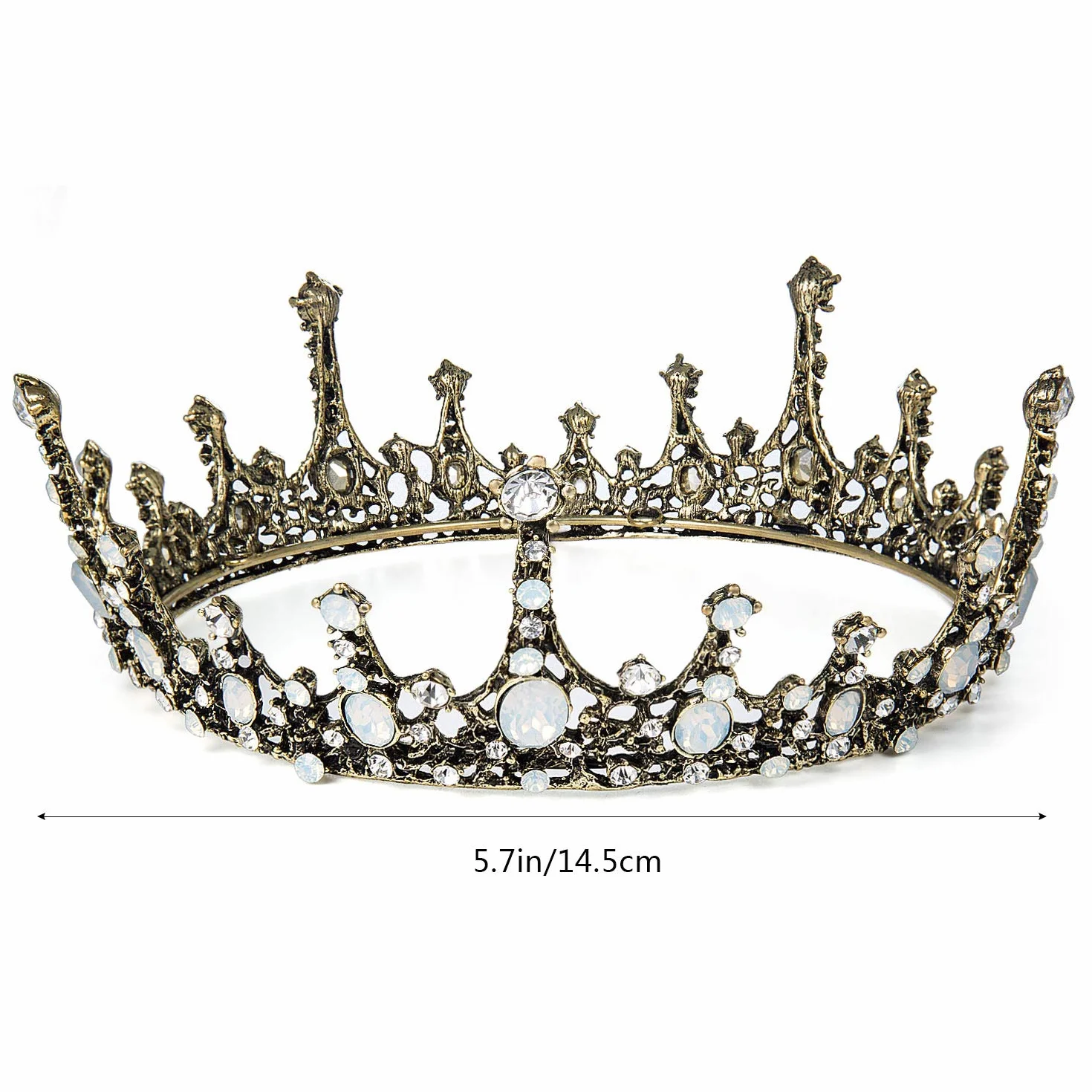 Czemo diadem księżniczki, tiara, z kryształkami Strass, barokowa korona królowej, na wesele, uroczystości, przyjęcia