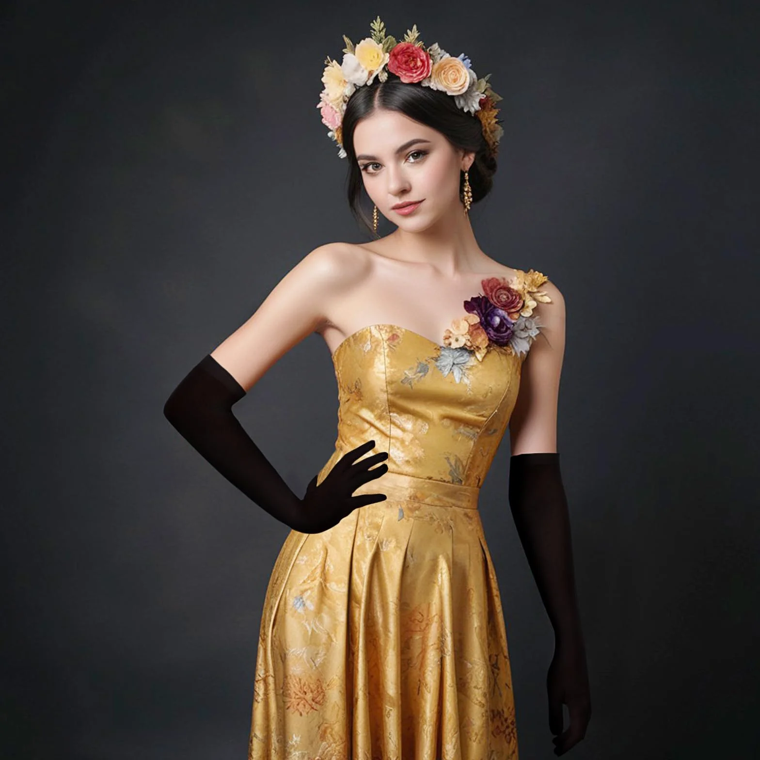 Yolev Czarne tiulowe długie rękawiczki damskie eleganckie opera herbata wesele rękawiczki damskie długie rękawiczki cosplay bal karnawałowy kostium ślub maska na bal czarny długie rękawiczki