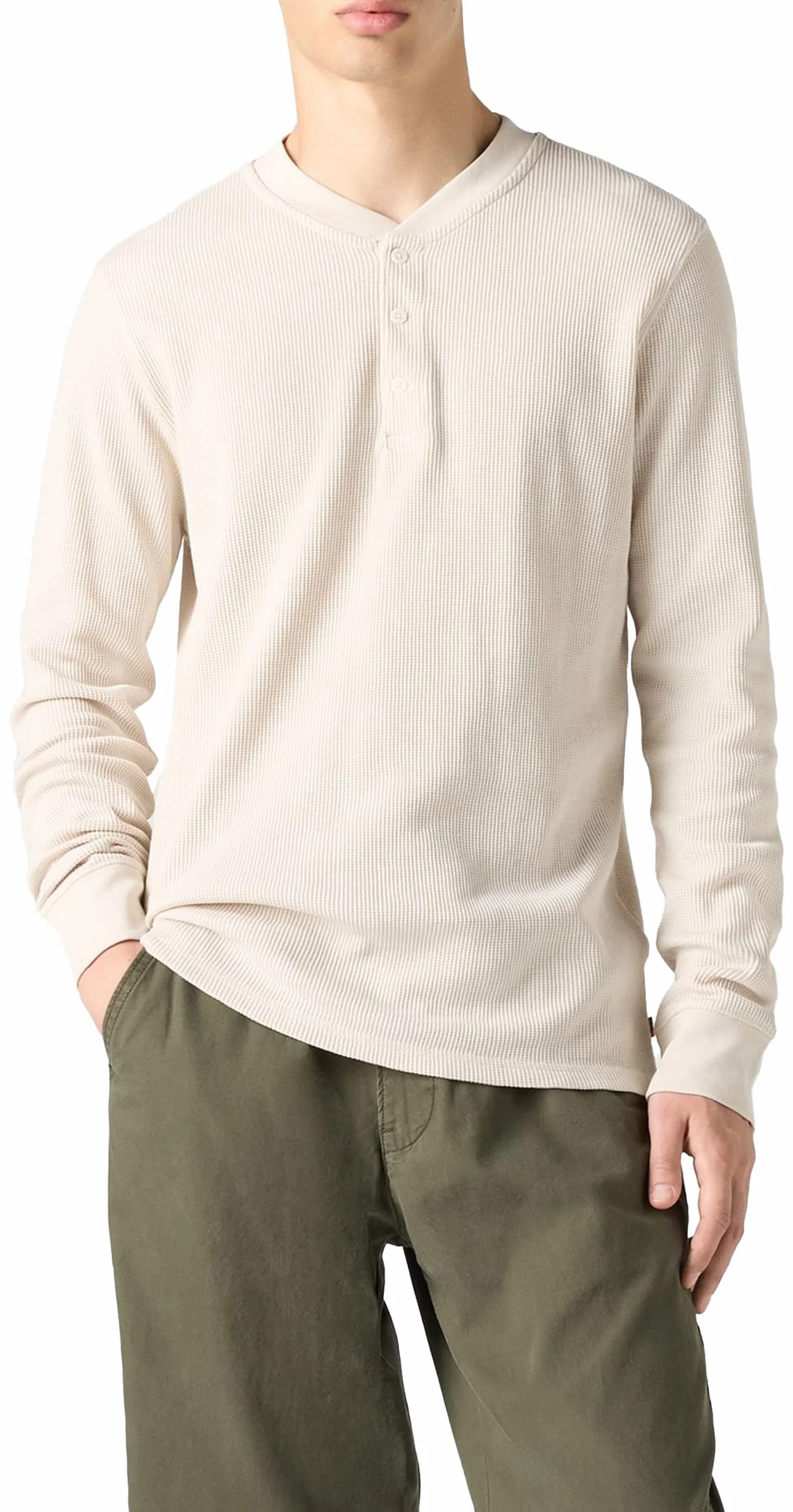 Levi's Mężczyźni Long-Sleeve Thermal 3-Button Henley Shirt, Rainy Day, XL