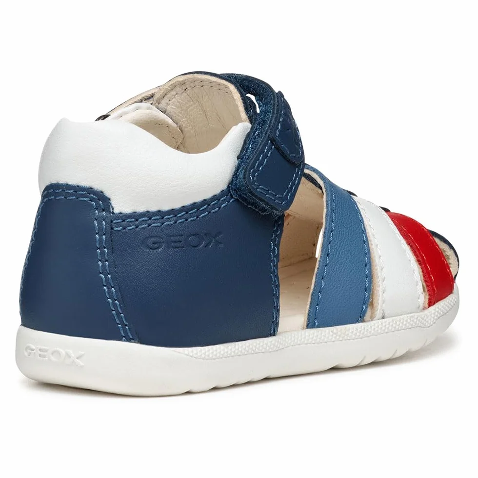 Geox B Sandal MACCHIA Boy, Sandały dziecięce-dziecięce, Avio/White, 23 EU, Kolor biały, 23 EU