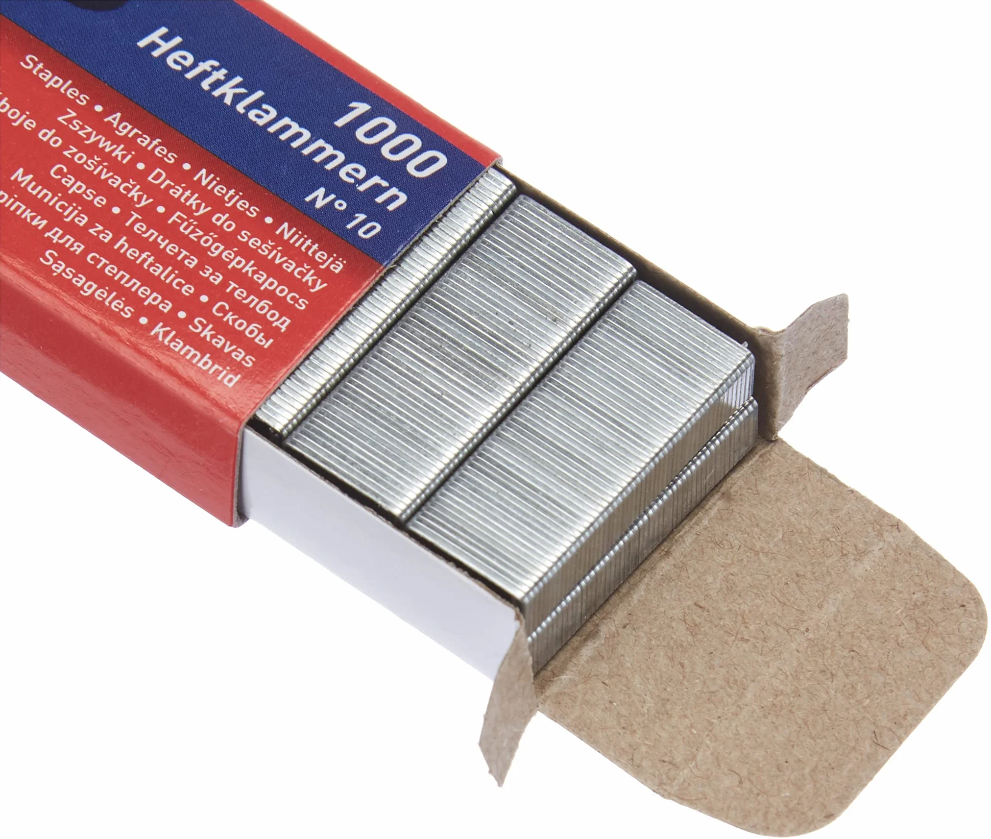 Herlitz Zszywki nr 10, 2x 1000 sztuk na karcie, ocynkowane
