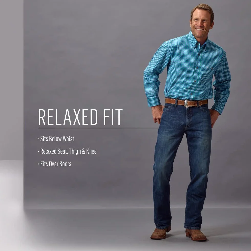 Wrangler 47MWZ Premium Performance Jeansy męskie o kroju cowboy cut, regular fit, prane wstępnie (Prewashed)