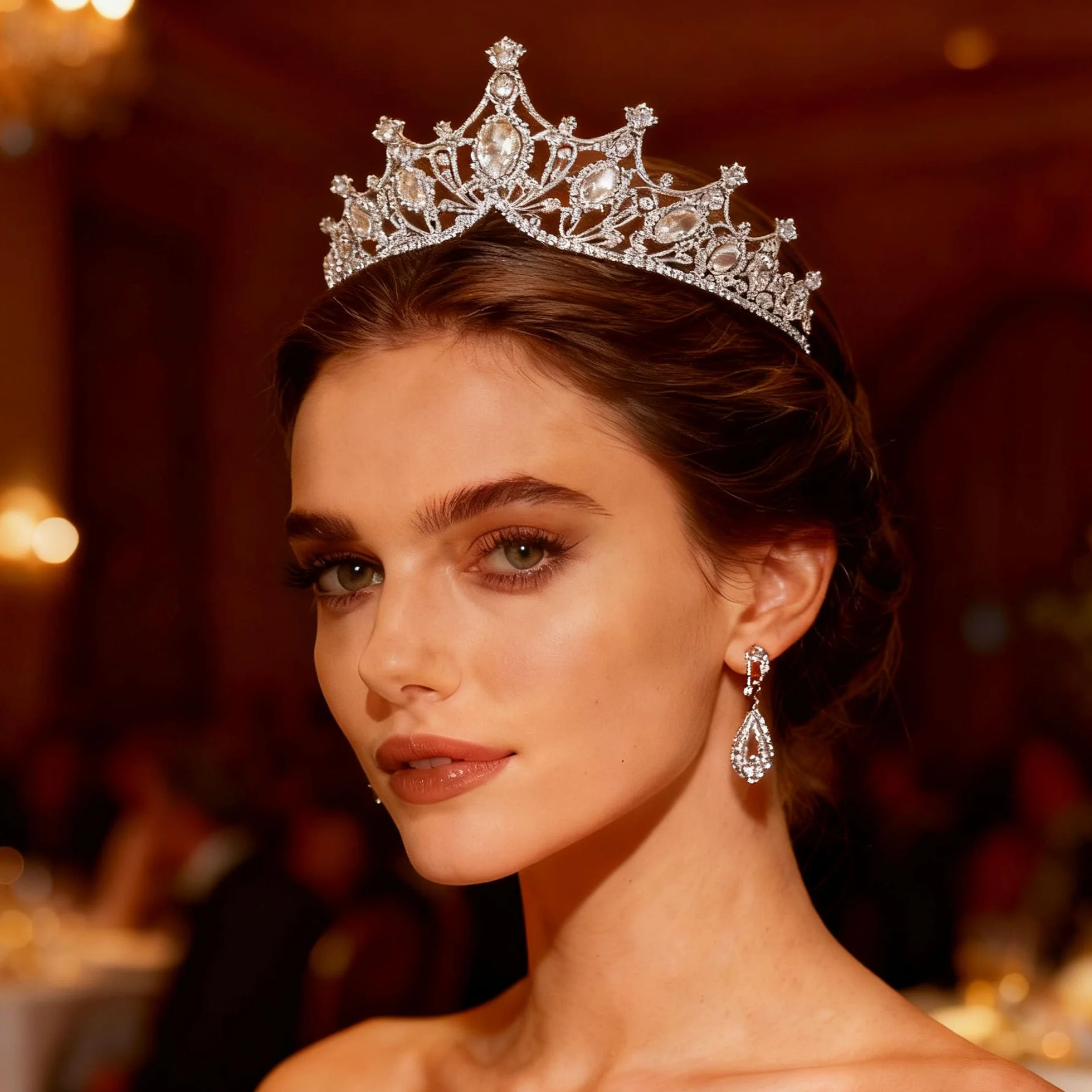 Diadem księżniczki, barokowa korona królowej, diadem dla panny młodej, Kostium świąteczny, cosplay, udekorowaćna wesele, uroczystości, różowe złoto