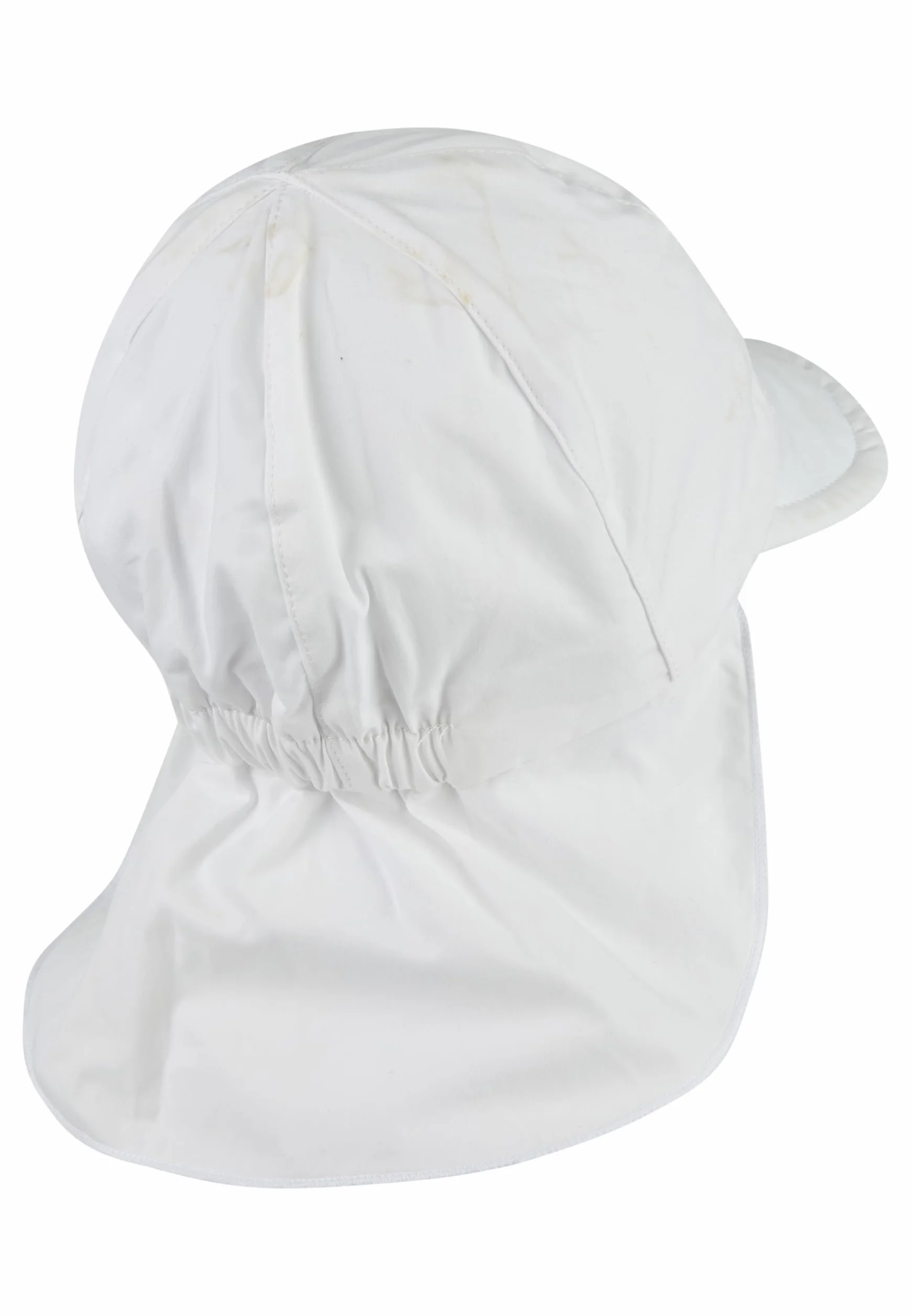 Sterntaler Unisex dziecięca czapka z daszkiem z ochroną karku, z tasiemkami do wiązania i wkładanymi nausznikami, kapelusz przeciwsłoneczny, biały, Rozmiar uniwersalny