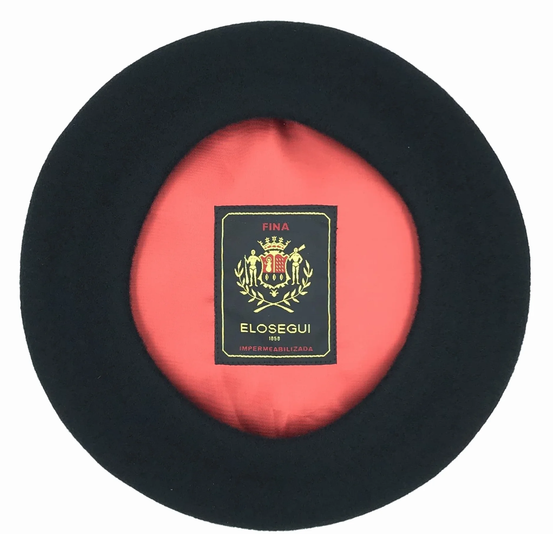Elosegui Beret Vasca Wystawa Cienka 100% Wełna Merino bez badana Podszewka satynowa (czarna), czarny, Talla única