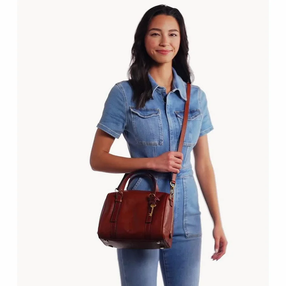 Fossil Carlie Satchel damski 25,4 cm dł. x 13,97 cm szer. x 20,32 cm wys, czarny, 25.4cm L x 13.97cm W x 20.32cm H