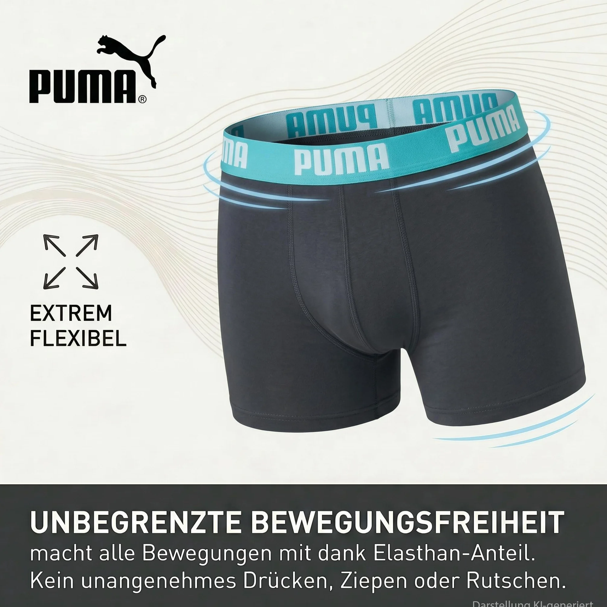 PUMA Bokserki chłopięce (5 sztuk), Atrament indyjski/turkus, 15-64