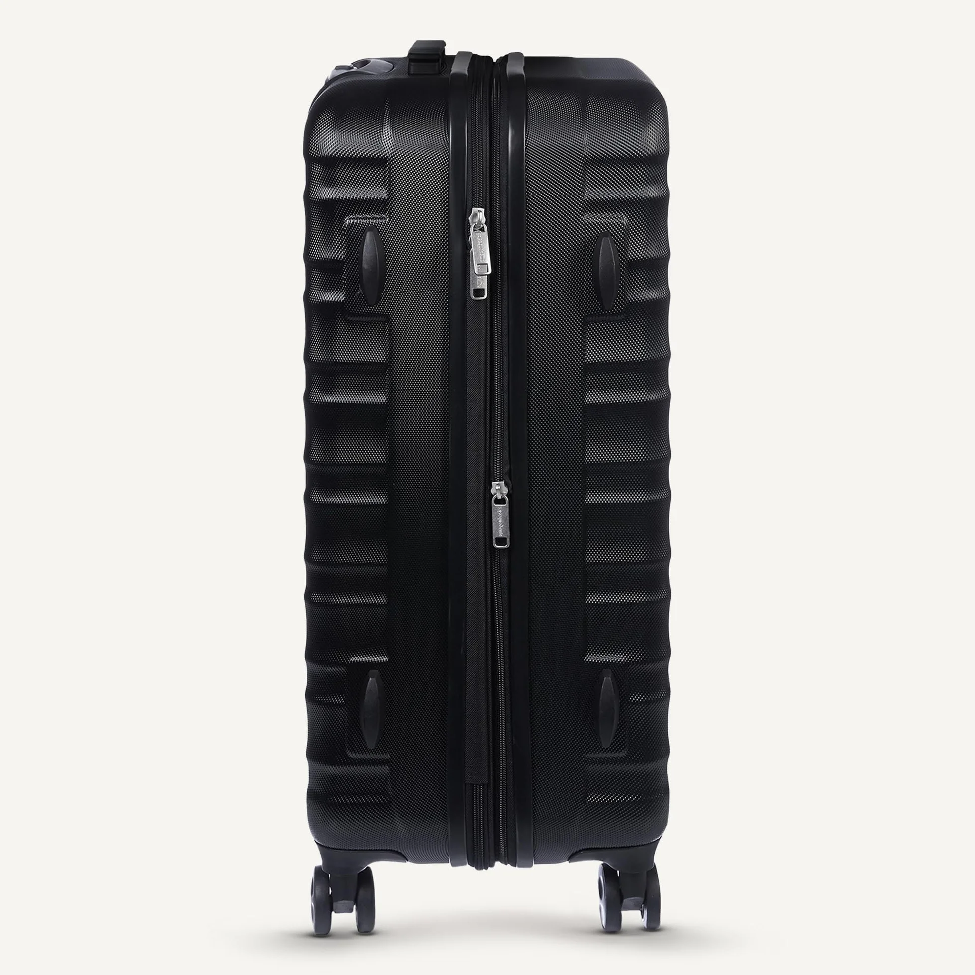 Amazon Basics Duża Walizka Twarda - Rozszerzalny Bagaż Podróżny ABS z 4 Podwójnymi Kółkami Obrotowymi - Odporna na Zarysowania i Lekka - 78 x 52,6 x 32cm - Czarny