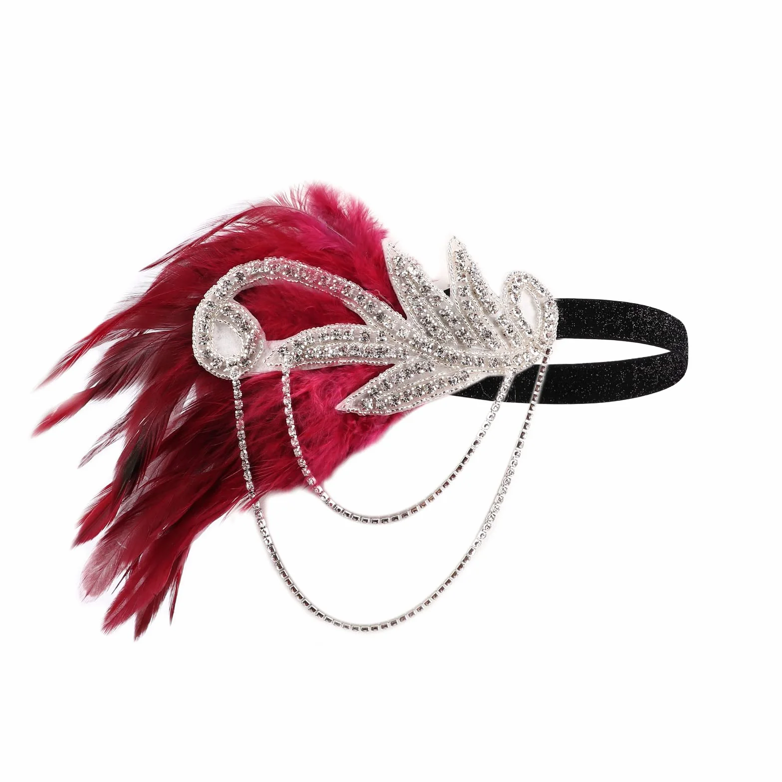 DRESHOW 1920s Flapper Gatsby Zestaw Akcesoriów Kostiumowych Vintage Opaska na Głowę Kolczyki Naszyjnik Rękawiczki