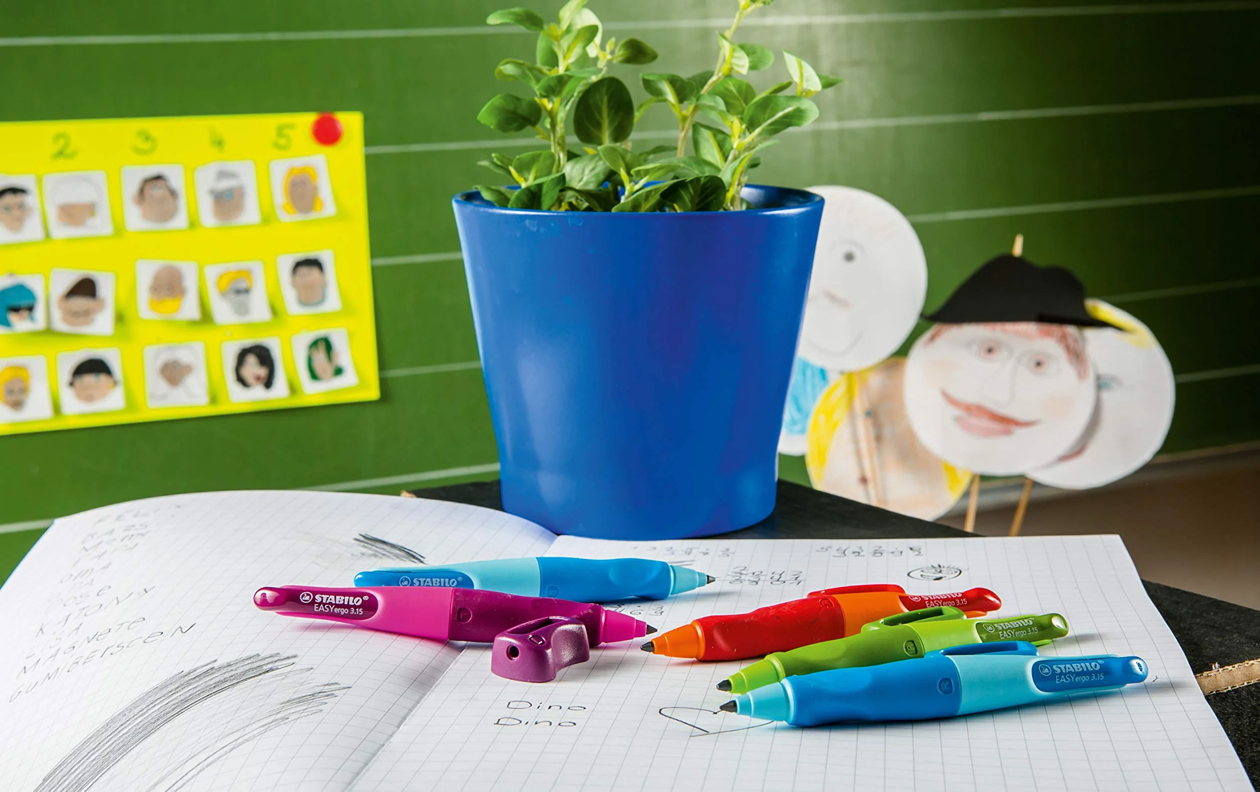 STABILO EASYergo 3.15 Ergonomiczne ołówki dla praworęcznych, różowo-fioletowe, z 1 grubą końcówką, twardością HB i temperówką i wkładem, twardość HB i temperówka + wkład