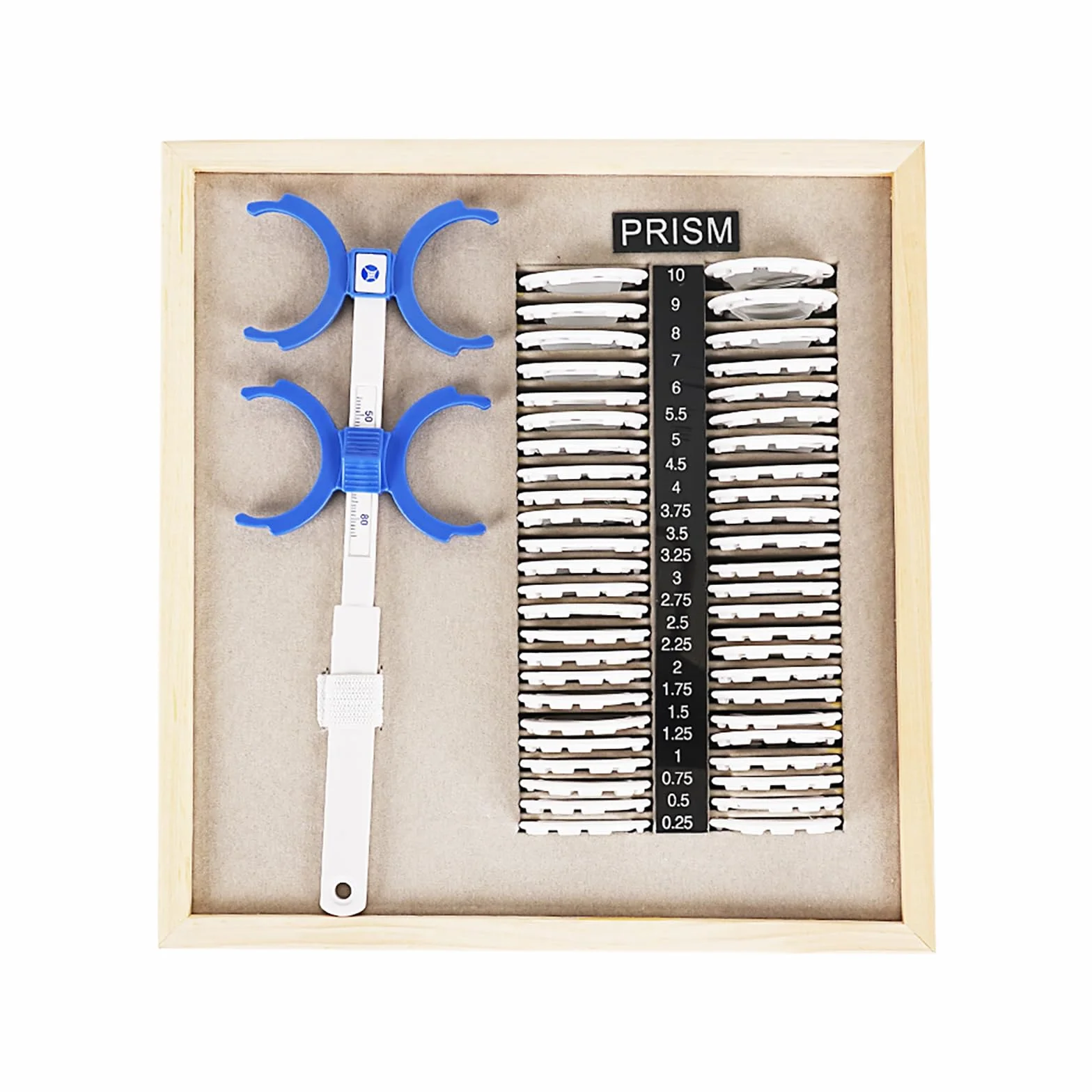 sprzęt optometrii zestaw obiektywów pryzmat test optyczny z regulowanym PD 48-80MM Flipper Set skórzane etui