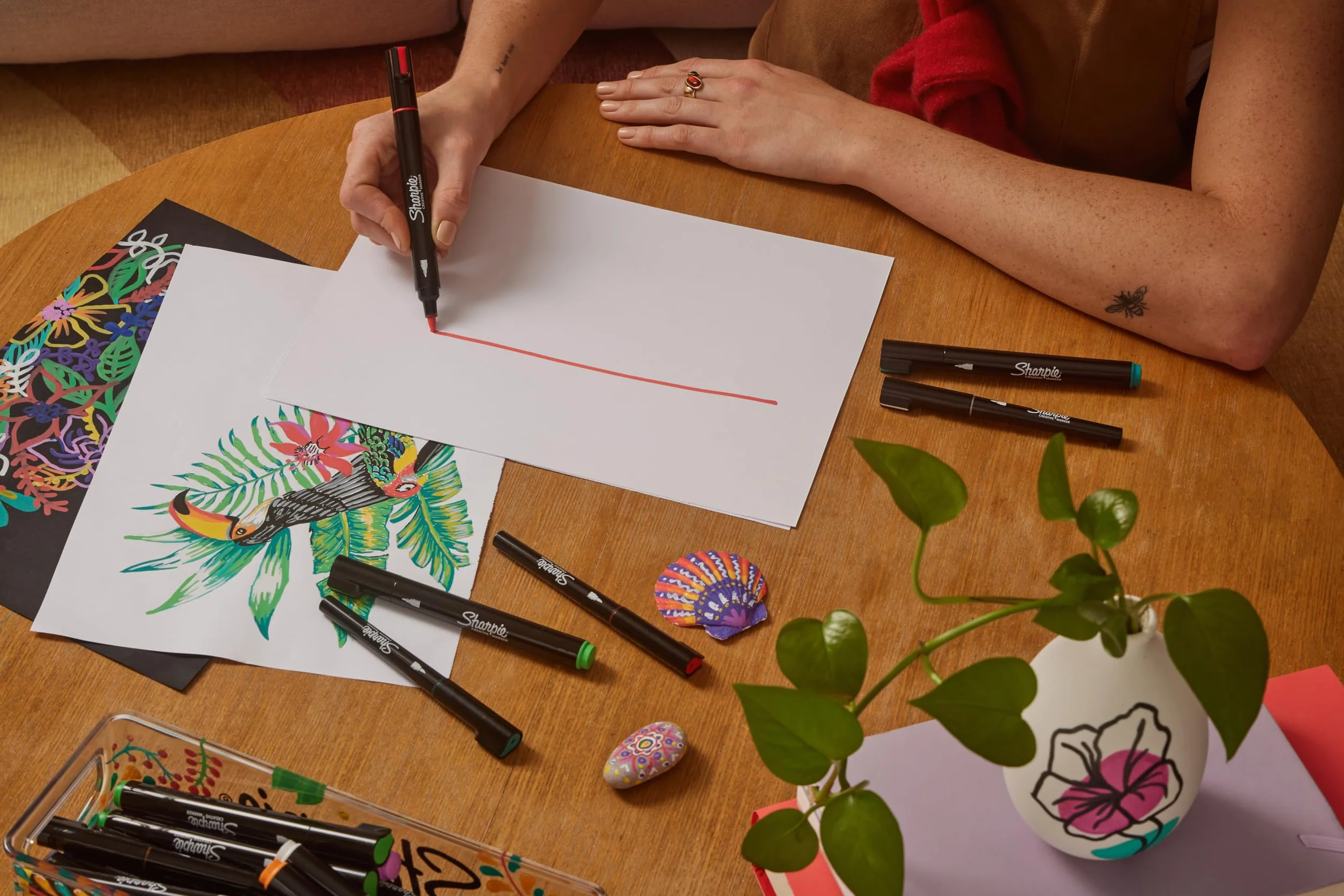 Sharpie Kreatywne markery, akrylowe markery na bazie wody, końcówka pociskowa, różne kolory, 2 sztuki