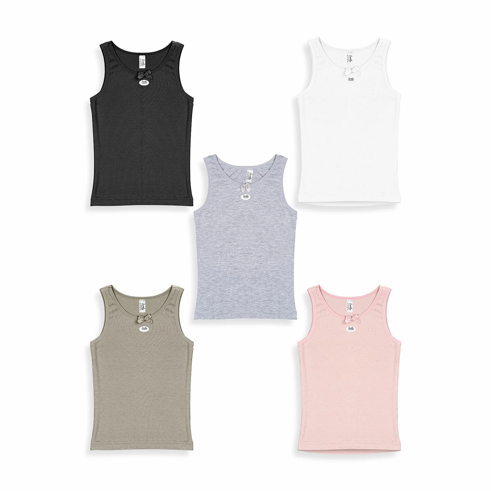 SAMILY Dziewczęce bawełniane podkoszulki Tank Top z kokardką