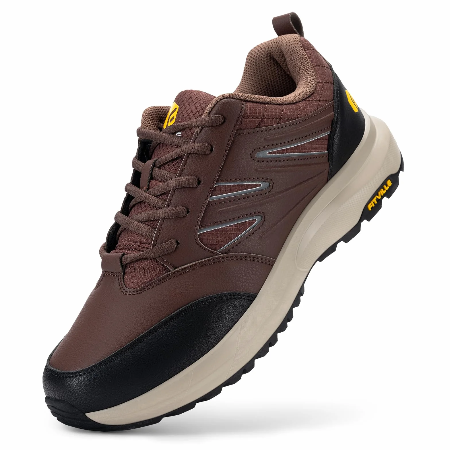 FitVille Extra szerokie buty turystyczne męskie wodoodporne półbuty turystyczne antypoślizgowe buty trekkingowe na każdą pogodę buty outdoorowe ze wsparciem łuku stopy