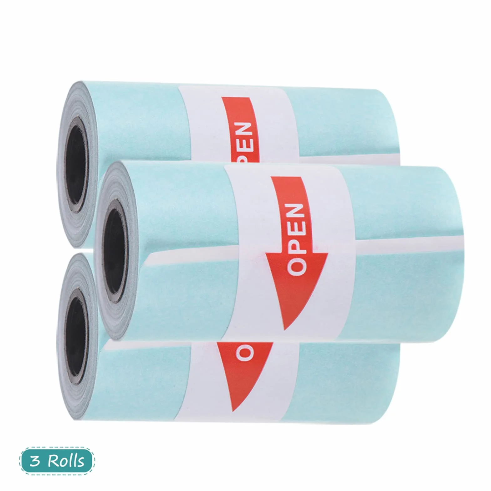 Bisofice Rolka papieru samoprzylepnego do druku, papier termiczny, z naklejką, 57 x 30 mm, do drukarki termicznej A6, do mini drukarki fotograficznej PAPERANG P1 / P2, 3 rolki