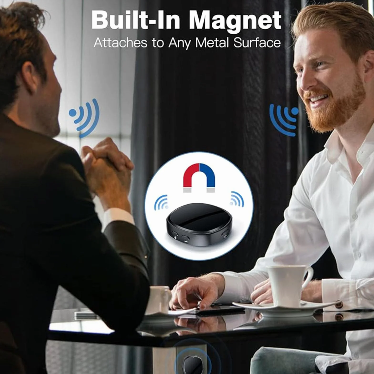 Magnetyczny Dyktafon Aktywowany Głosem, Mini Dyktafon Cyfrowy Dyktafon z baterią wystarczającą na 70 Godzin, Urządzenie do Nagrywania Dźwięku do Wykładów, spotkań, Wywiadów