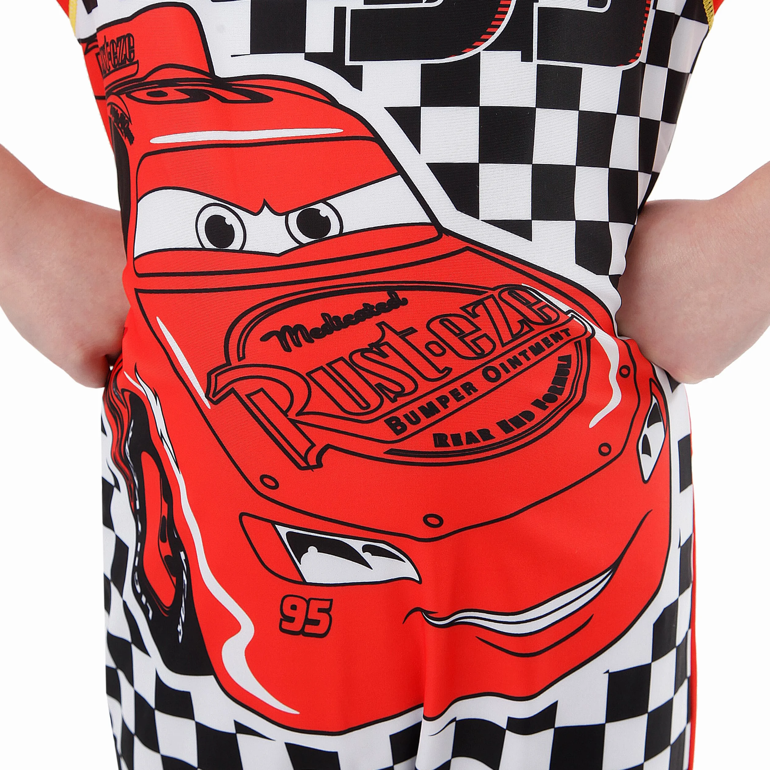 Kostium kąpielowy Disney dla chłopców | Jednoczęściowy kostium kąpielowy Błyskawica McQueen Cars dla chłopców