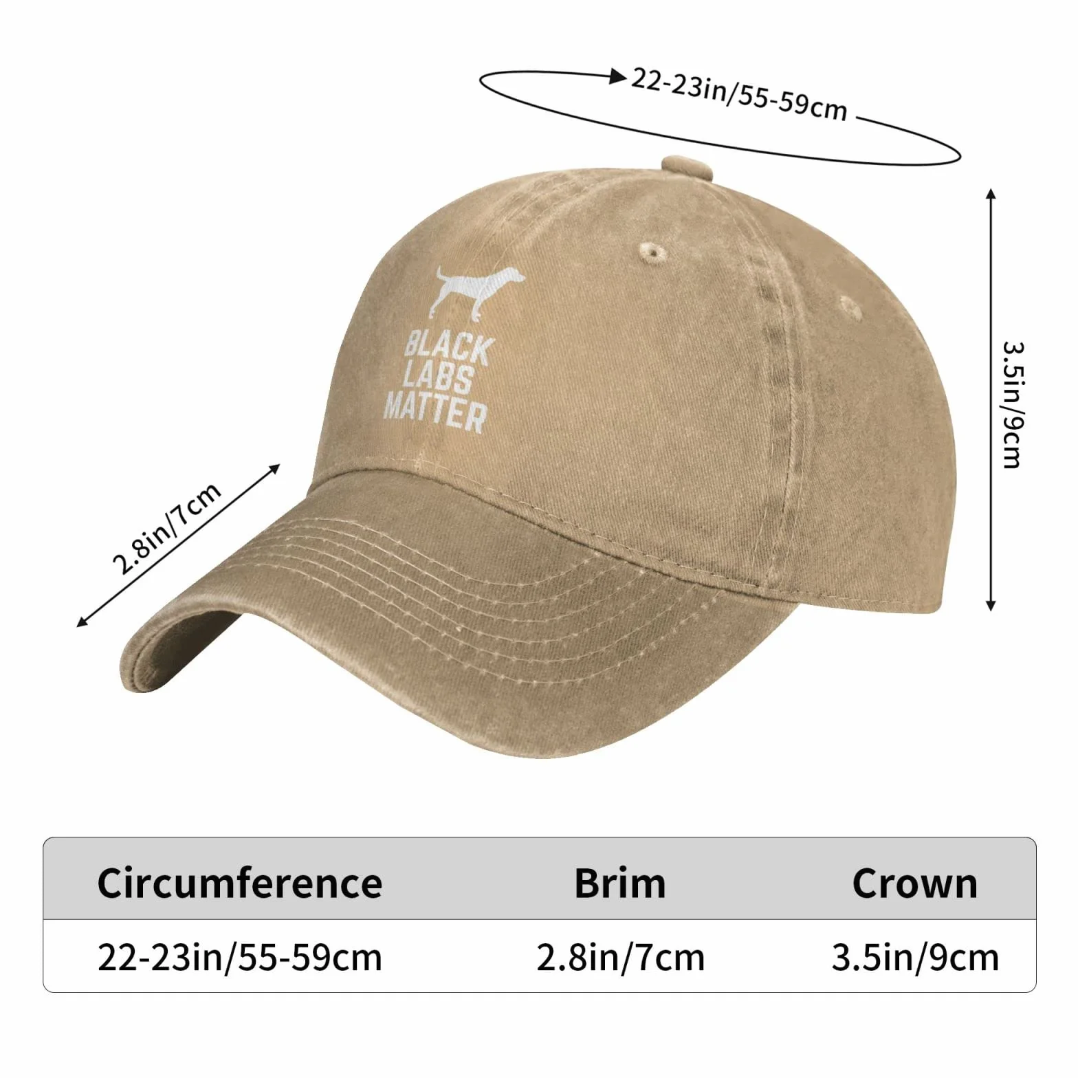 Labrador Black Labs Matter Cowboy Baseball Hat Mężczyźni Kobiety Klasyczna Regulowana Zewnętrzna Czapka Z Daszkiem Czarna, Brązowy