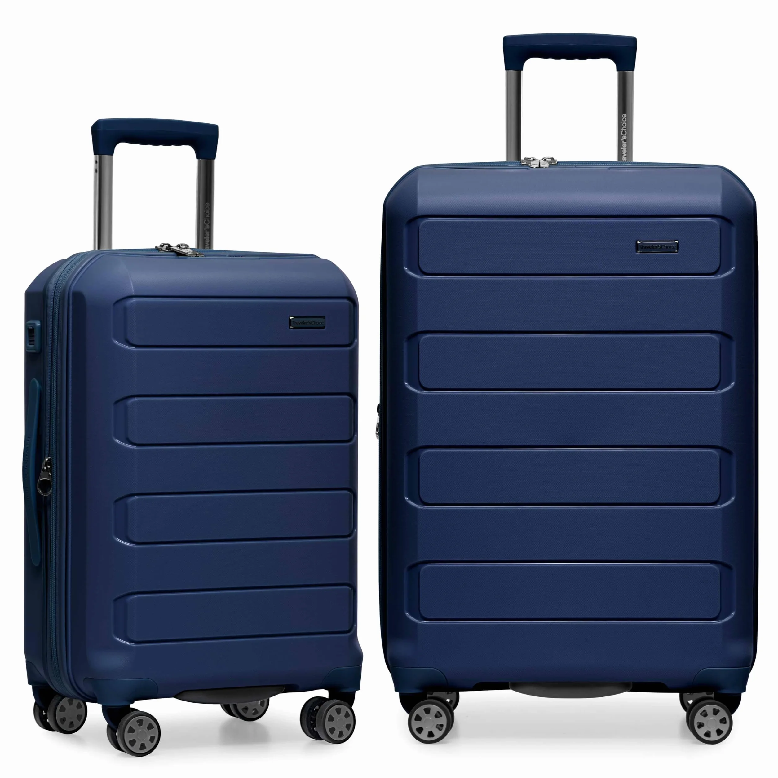 Traveler's Choice Pagosa niezniszczalny bagaż typu z twardą skorupą z możliwością rozbudowy, granatowy, 2 Piece Set