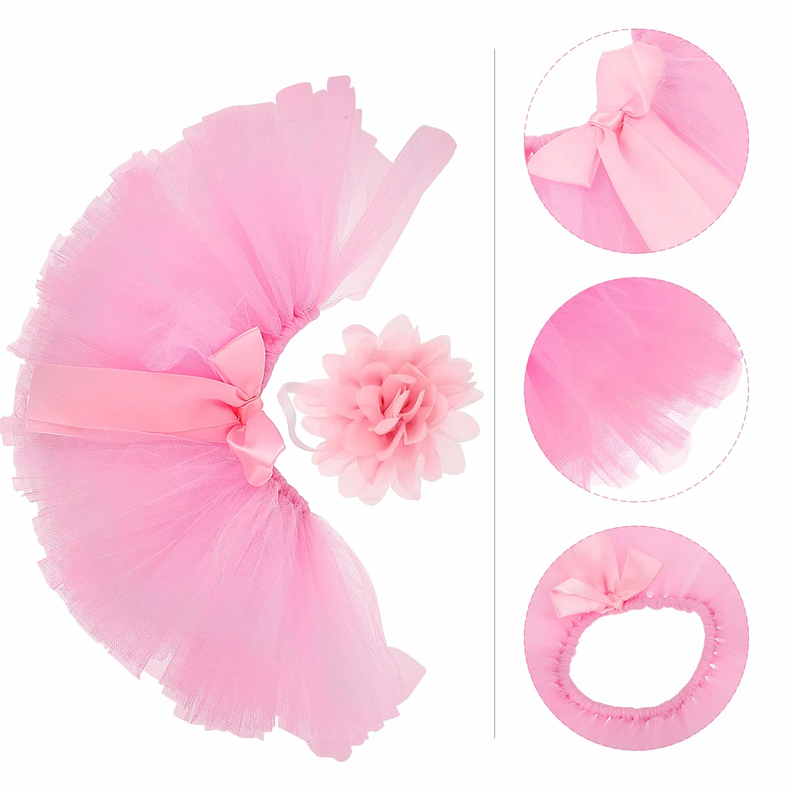 Toddmomy 2 szt. spódniczka tutu dla dziewczynki, tiulowa sukienka dla noworodków, sukienka na pieluchę, kostium, ubranie do fotografii rekwizyt na urodziny, baby shower