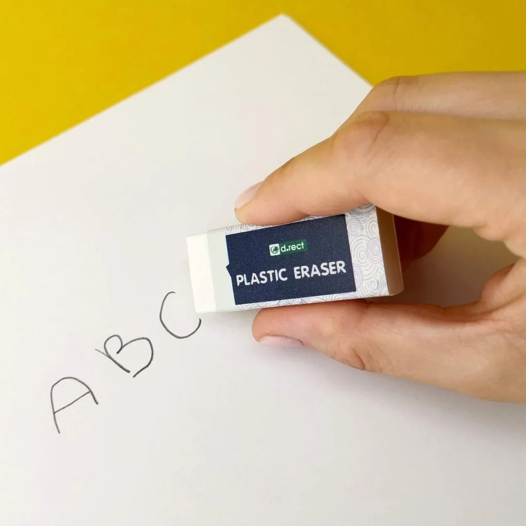 D.RECT Gumka do mazania, gumka HI-POLYMER Plastic Eraser | duże x 20 sztuk | białe 56 x 23 x 12 mm