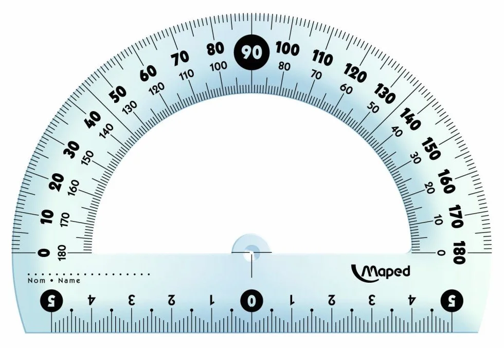 Maped M146134 - kątomierz, 180 stopni, 1 sztuka, 12 cm z pokrowcem ochronnym