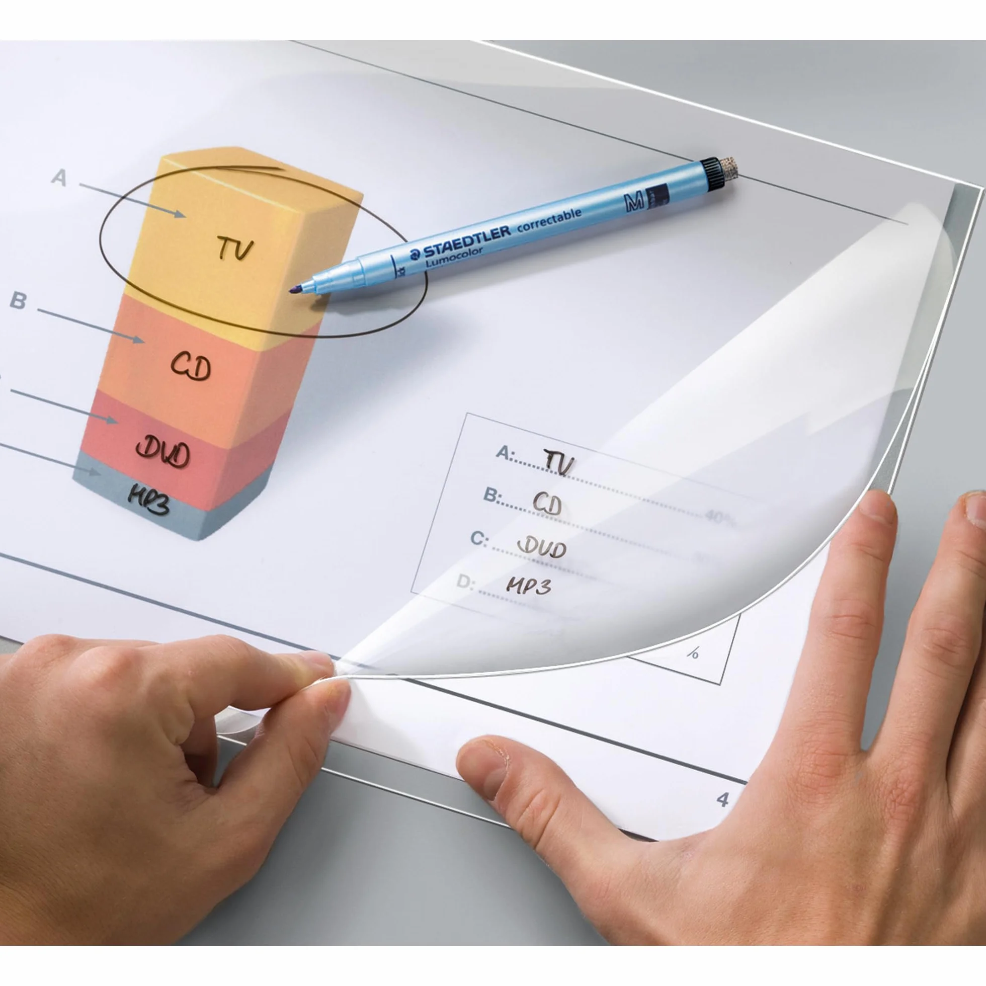 Staedtler 305M WP4 Lumocolor Correctable Transparency Pen Stalówka M Opakowanie 4 szt