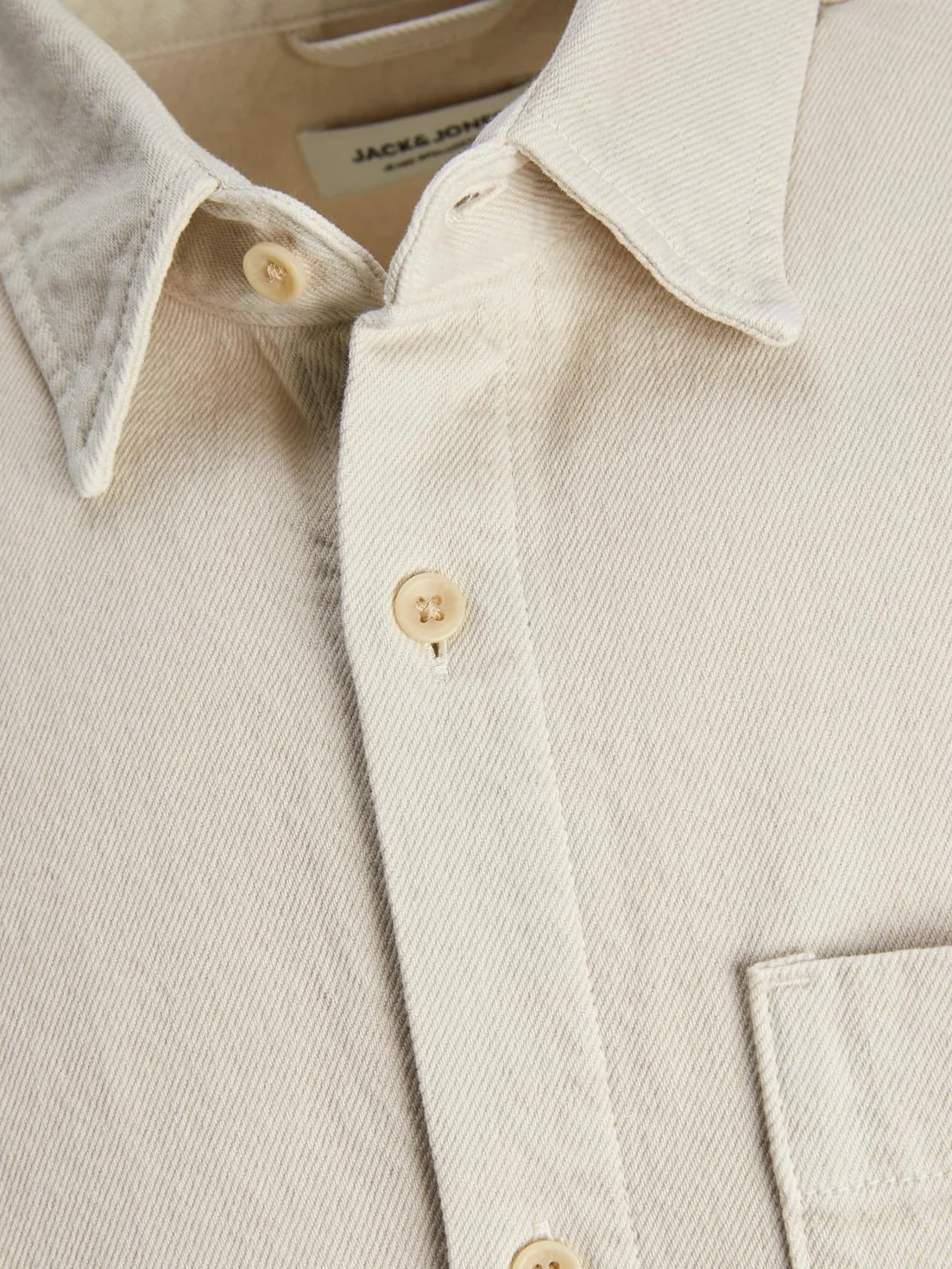 JACK & JONES Jjicreek Jjshirt S/S Wi 075 Sn, écru, XL