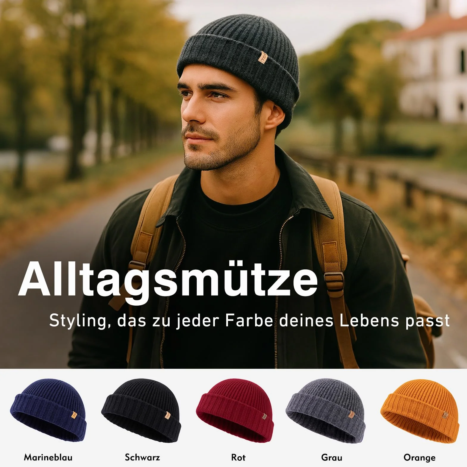 TOP-EX Czapka beanie typu dokerka, 100% wełny merino, dla mężczyzn, kobiet, czapka zimowa z dzianiny, XL/XXL