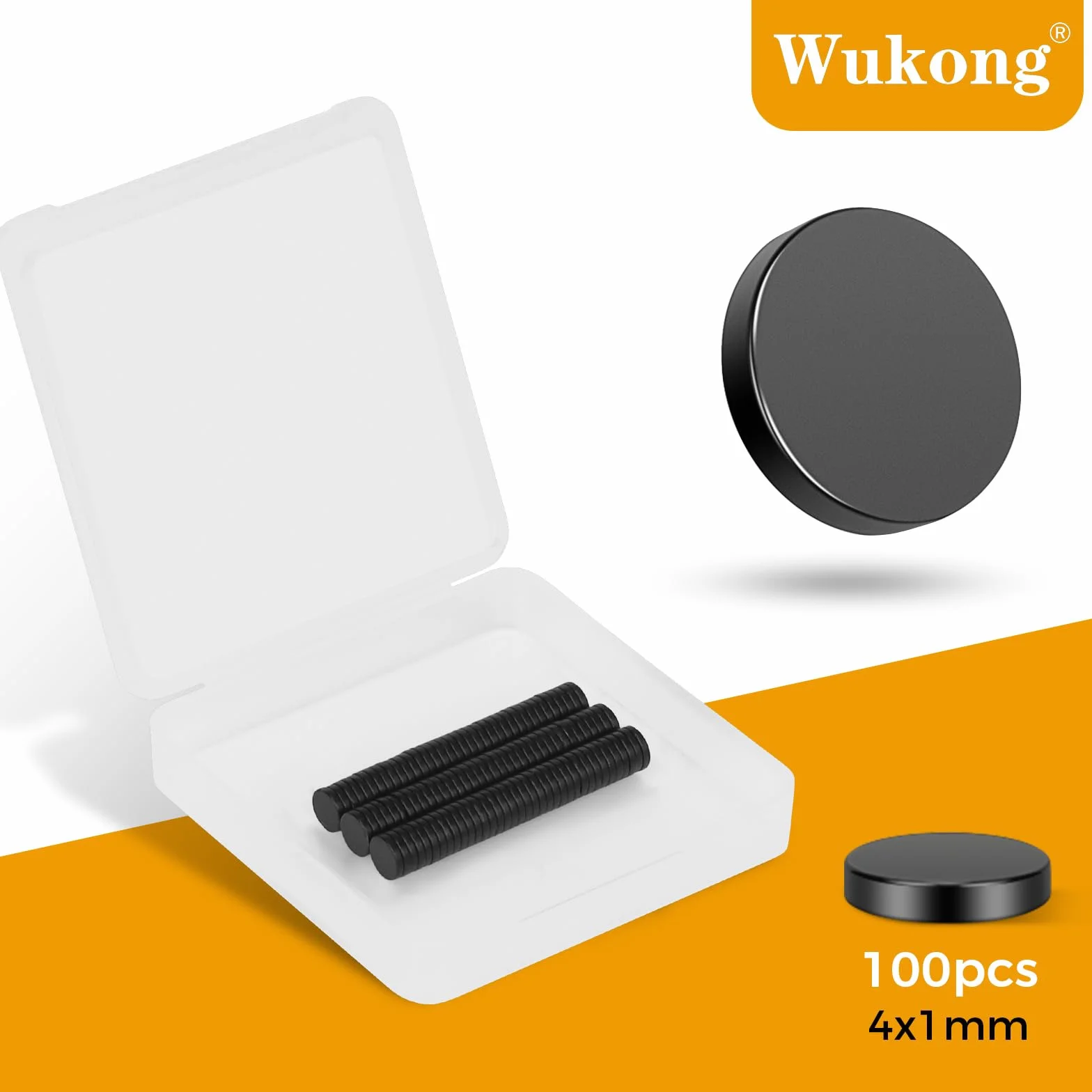 Wukong małe czarne magnesy 4mm x 1mm | 100 sztuk, małe mocne magnesy do lodówki, okrągłe miniaturowe magnesy do modeli, rzemiosła, DIY, tablic, lodówki, do domu, biura