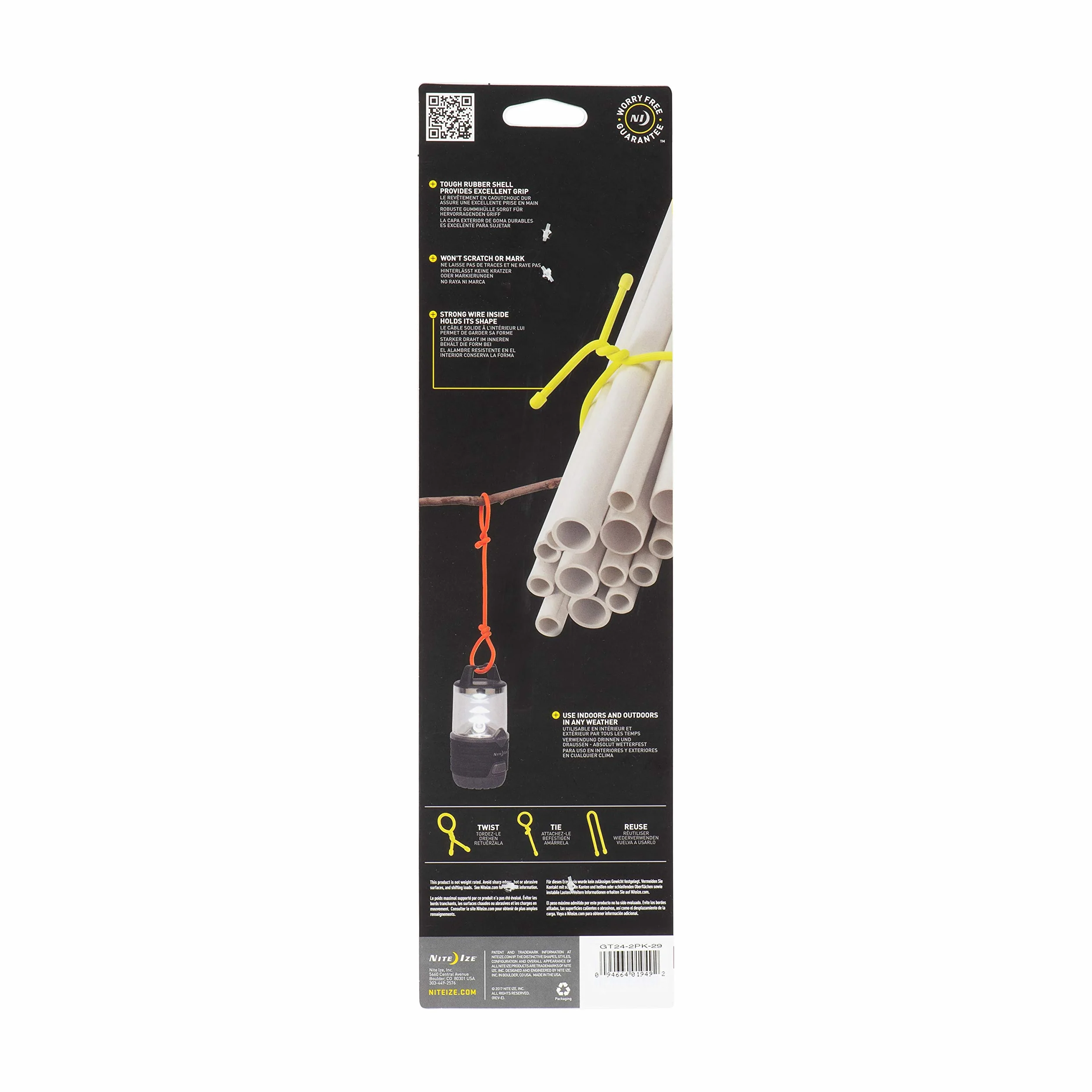Nite Ize Gumowe opaski Twist Ties - brązowe/brązowe, 61 cm