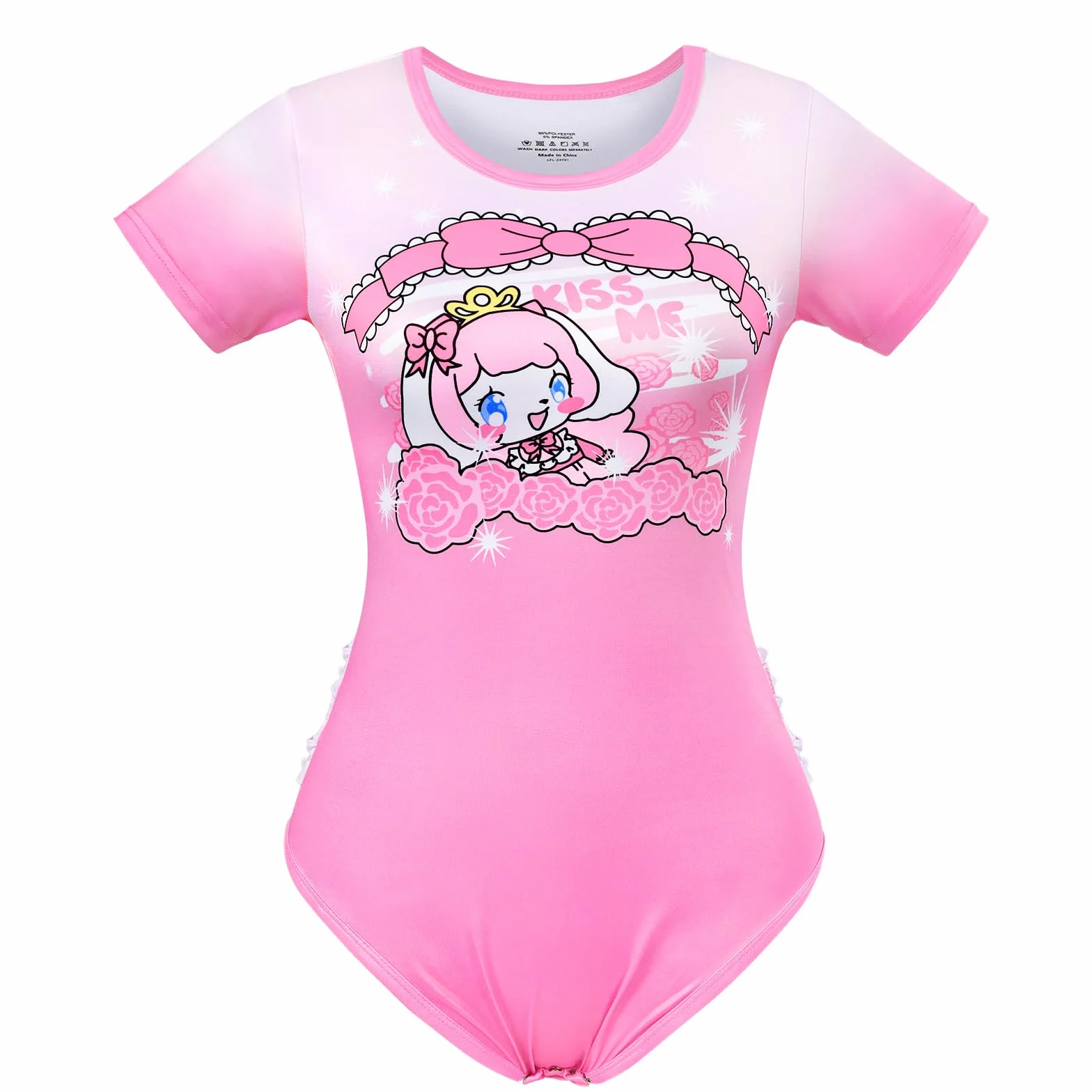 LittleForBig Jedwabisty kombinezon jednoczęściowa piżama body - Little Beauty Ruffle Back Onesie