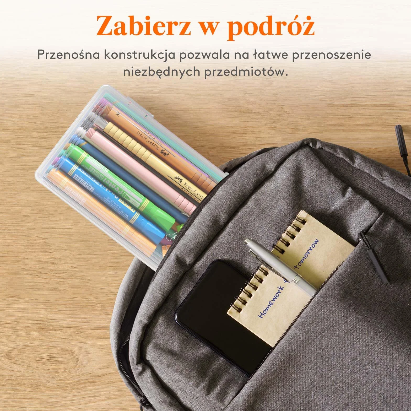 Lifewit Plastikowy piórnik z zatrzaskową pokrywką, twardy organizator do artykułów artystycznych, do klasy i biura, opakowanie 2 szt.