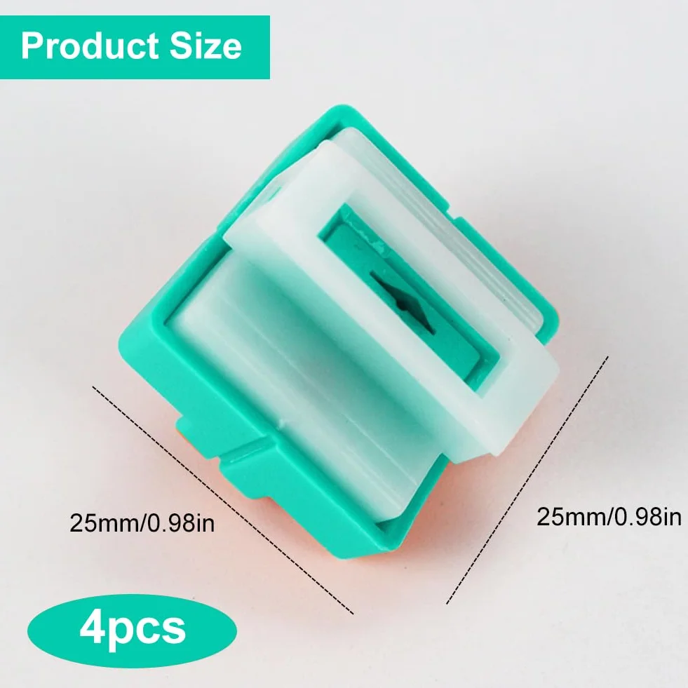 4 sztuki ostrzy do cięcia papieru z zabezpieczeniem bezpieczeństwa, ostrza do cięcia papieru, ostrza do cięcia papieru Surecut Plus z konstrukcją zabezpieczającą, wysoki profil, tytan, kolor zielony