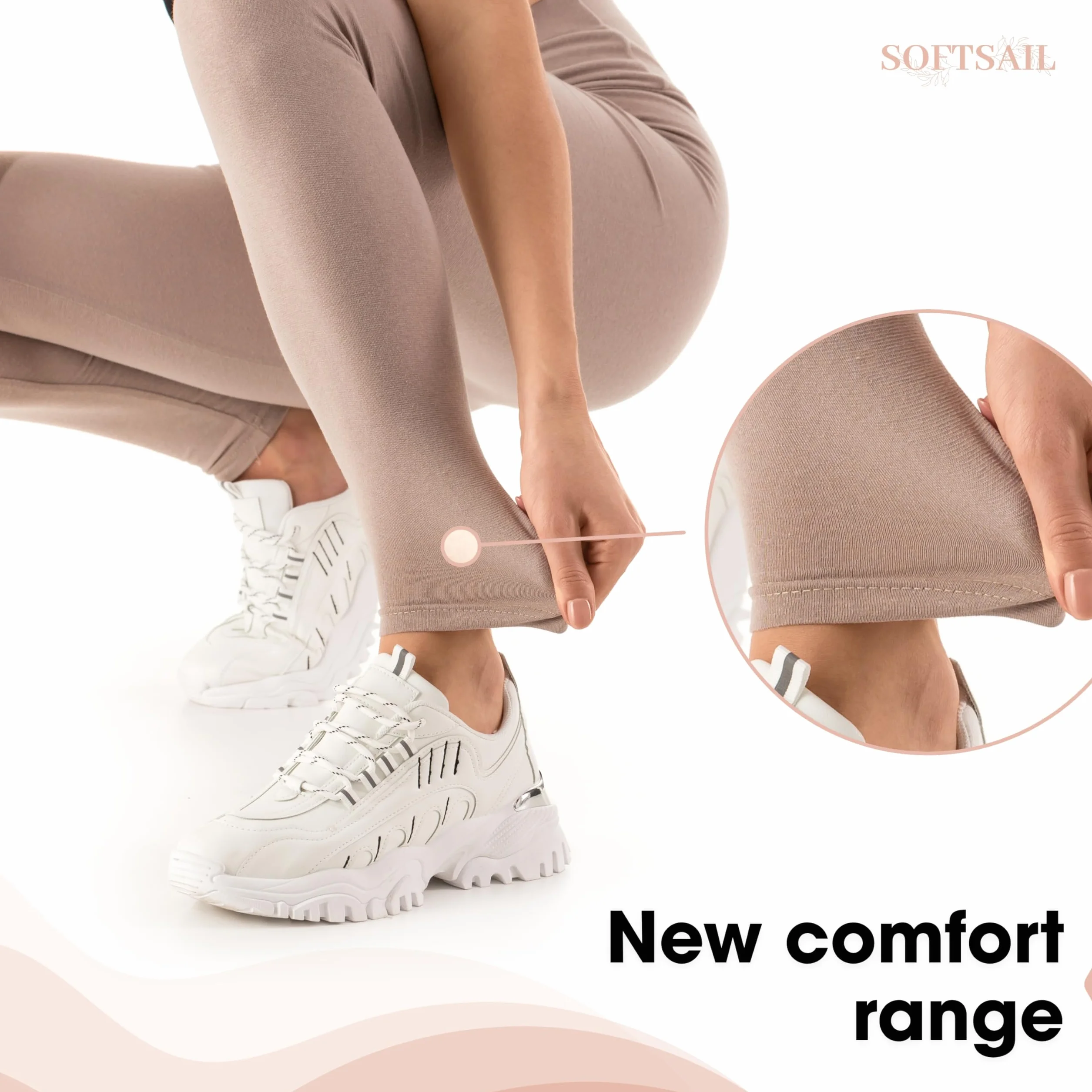 SOFTSAIL Damskie bawełniane legginsy z wysokim stanem, wysoka talia, kontrola brzucha, do uprawiania sportu, na siłownię, do jogi, na fitness, elastyczne spodnie LWP