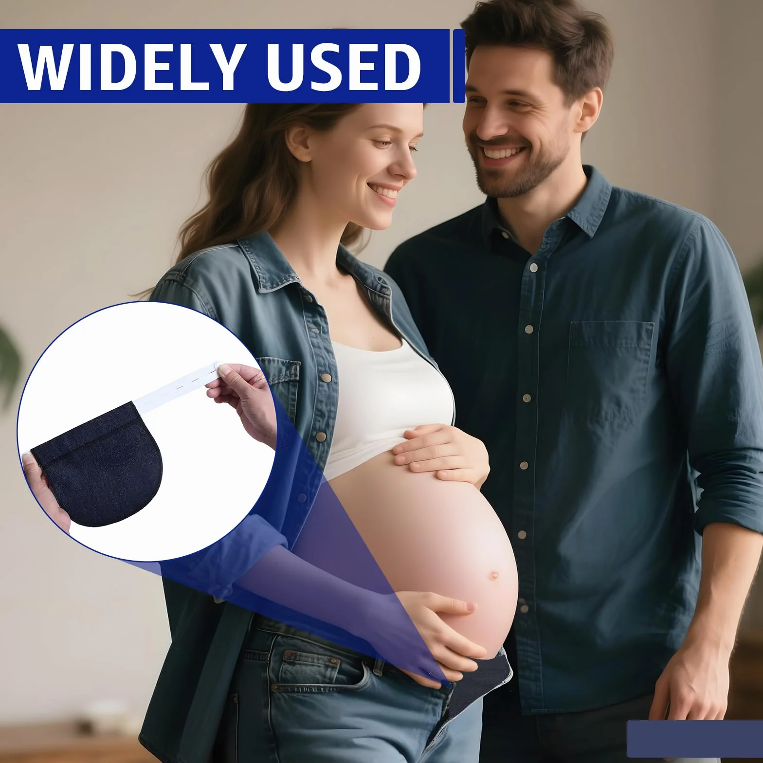 4 sztuki regulowanych spodni rozprężnych dla kobiet w ciąży, elastyczne poszerzenie talii ciążowe wielokolorowe