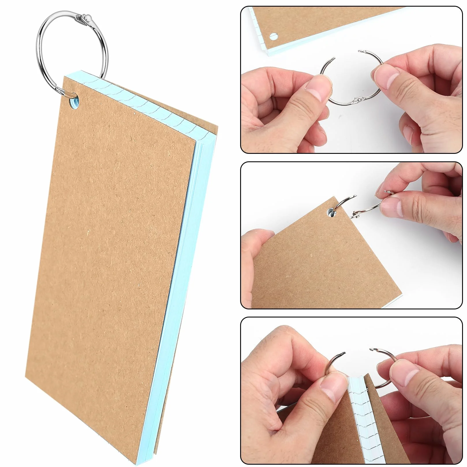 500 sztuk fiszek w linie, 12,7 x 7,6 cm, z pierścieniem, pudełko na słownictwo, fiszki do nauki słownictwa, notatek, kart moderacyjnych, puste karty do gry, 10 kolorów