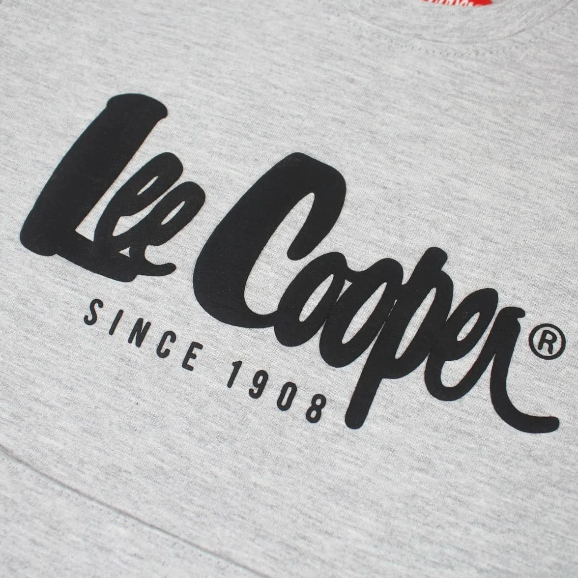 Lee Cooper, Koszulka, chłopiec, dziewczynka, (4-14 lat), polo, tank top, koszula, nadruk, odzież, unisex, dzieci, sport, oddychająca, model LCN61 TS B S1-12A, Szary, 12 lat