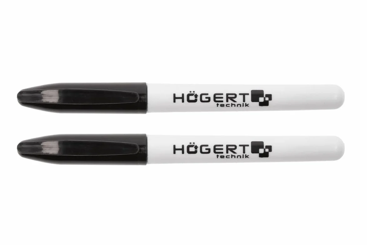 Högert Technik - Markery permanentne, 2 szt. - czarne - zestawy czarnych markerów - wodoodporny pisak do szkła, metalu, drewna i innych