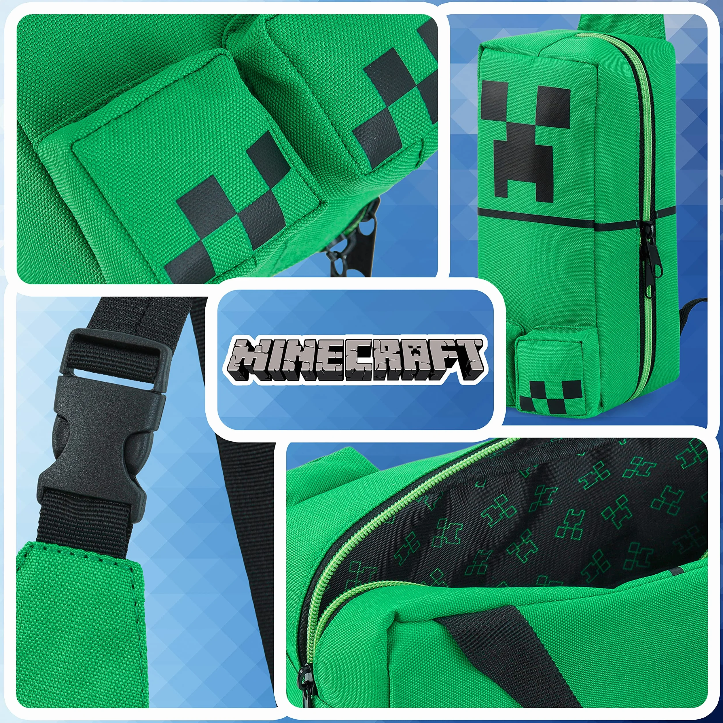 Minecraft Chłopięca torba crossbody z regulowanym paskiem - prezenty dla graczy
