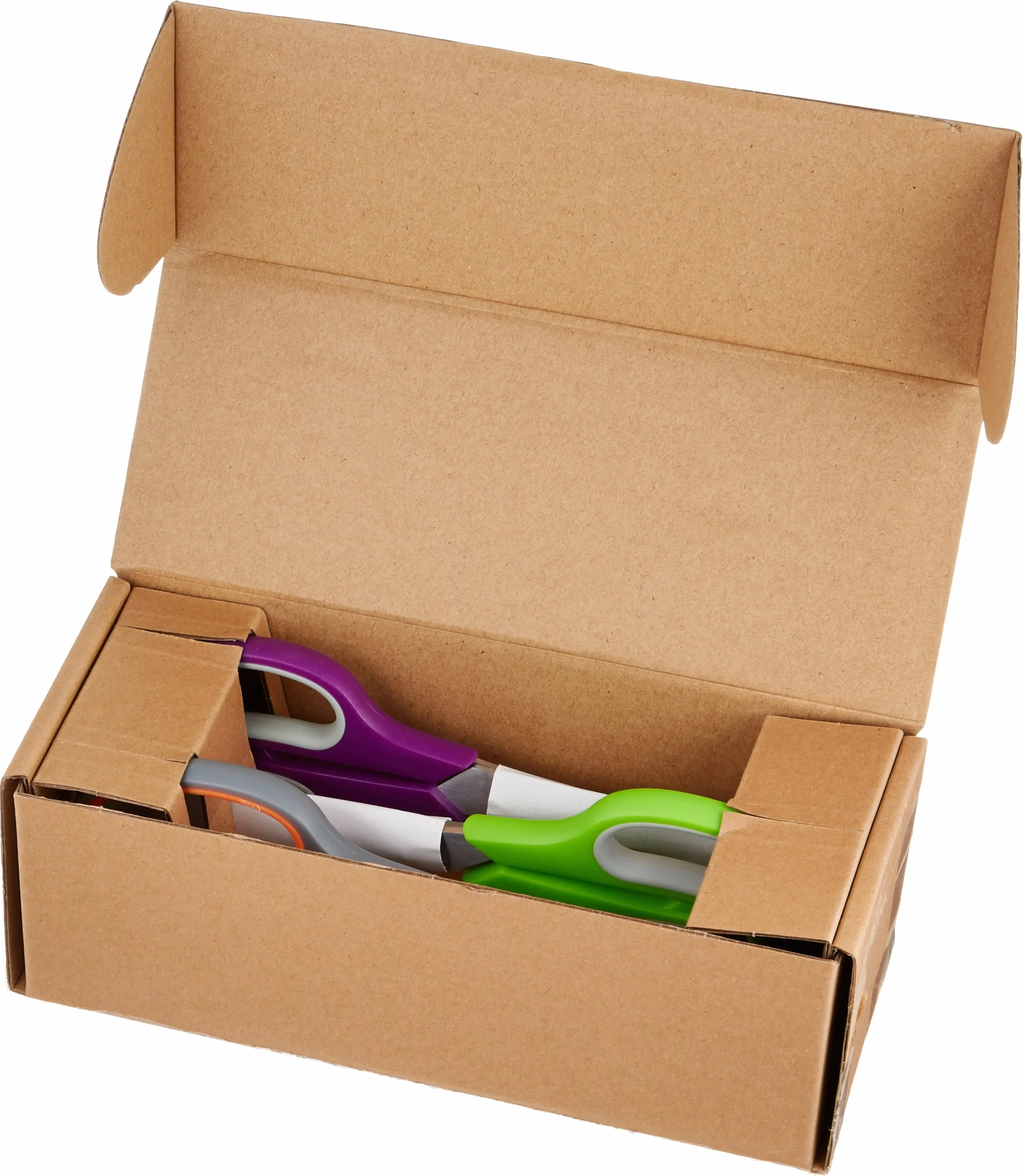 Amazon Basics Nożyczki wielofunkcyjne, biurowe, ze stali nierdzewnej, z wygodnym uchwytem, z powłoką PVD, opakowanie 3 sztuk, wielokolorowe