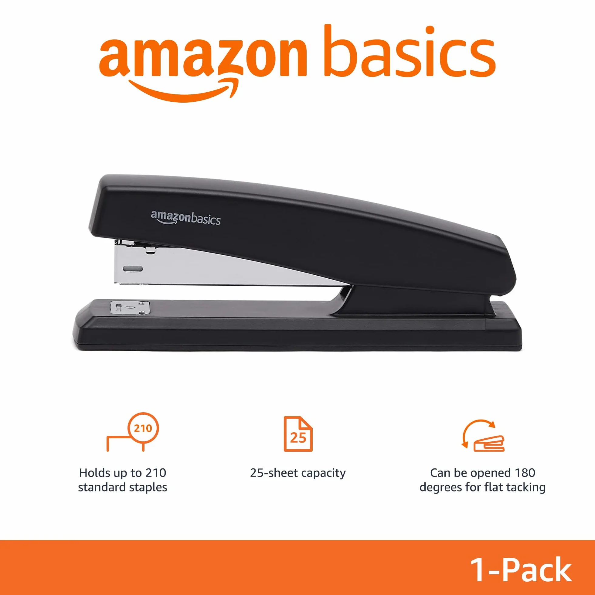 Amazon Basics - Zszywacz ze 1000 zszywkami - czarny, 1 opakowanie