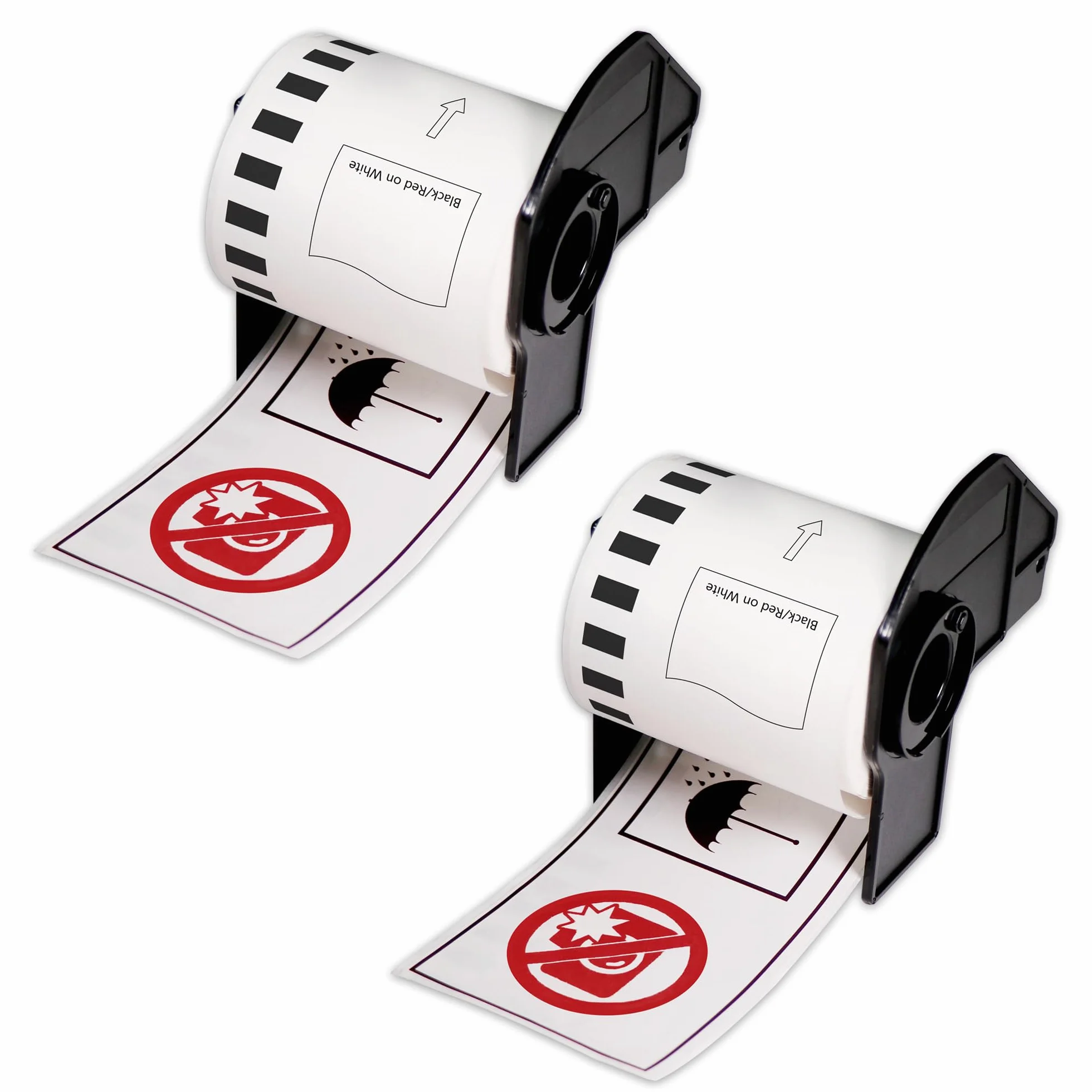 BETCKEY - Czarno-czerwone na białym ciągłe etykiety zastępcze dla Brother DK-22251, 62 mm x 30,48 m, używaj z drukarkami Brother QL-800, QL-810W, QL-820NWB [2 rolki]