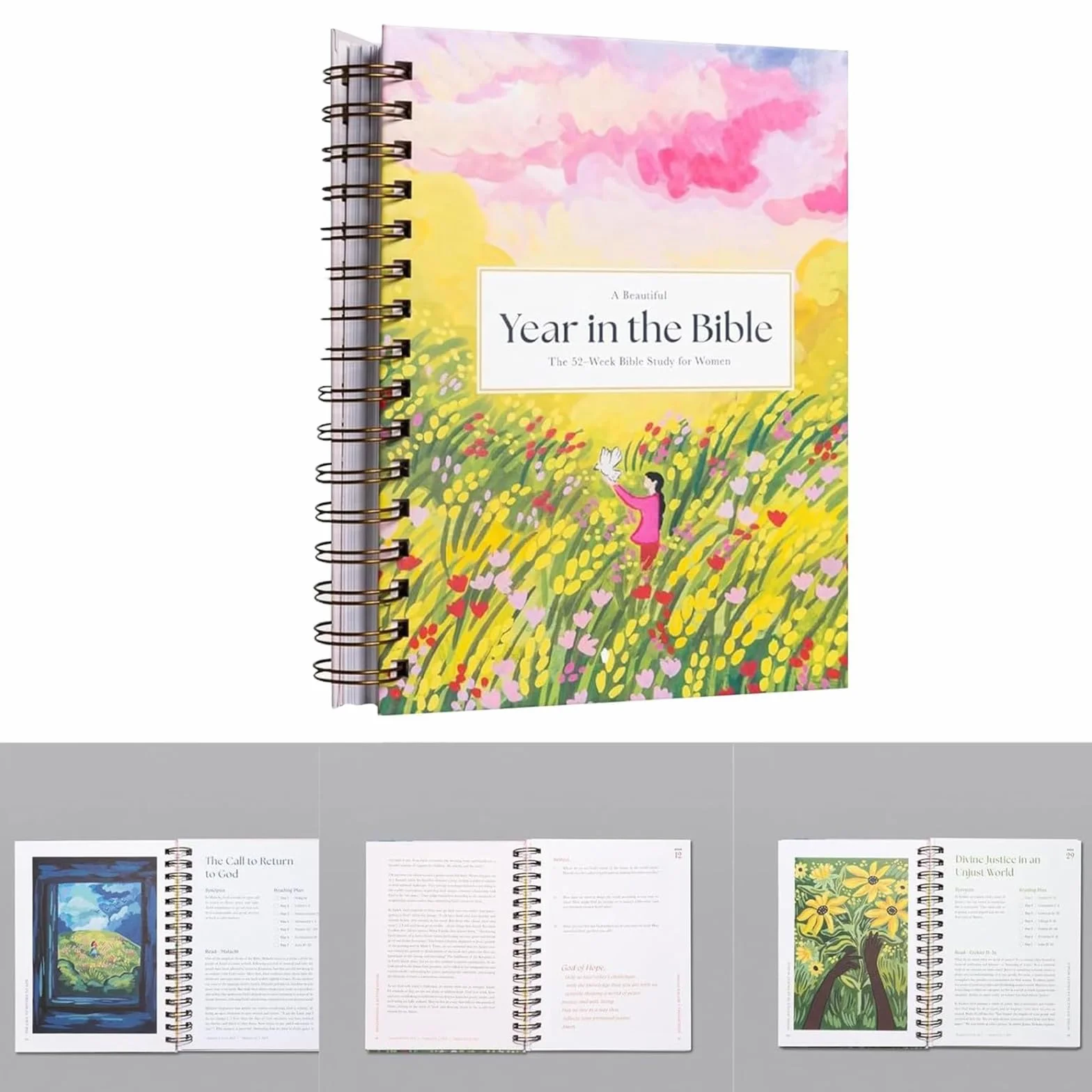 Piękny rok w Biblii dla kobiet spiralna Biblia dla kobiet 52-tygodniowe studium biblijne dla kobiet studium biblijne dla kobiet rok w Biblii Kobiety Spiral Bound Biblia Study Guide Rok w Biblii