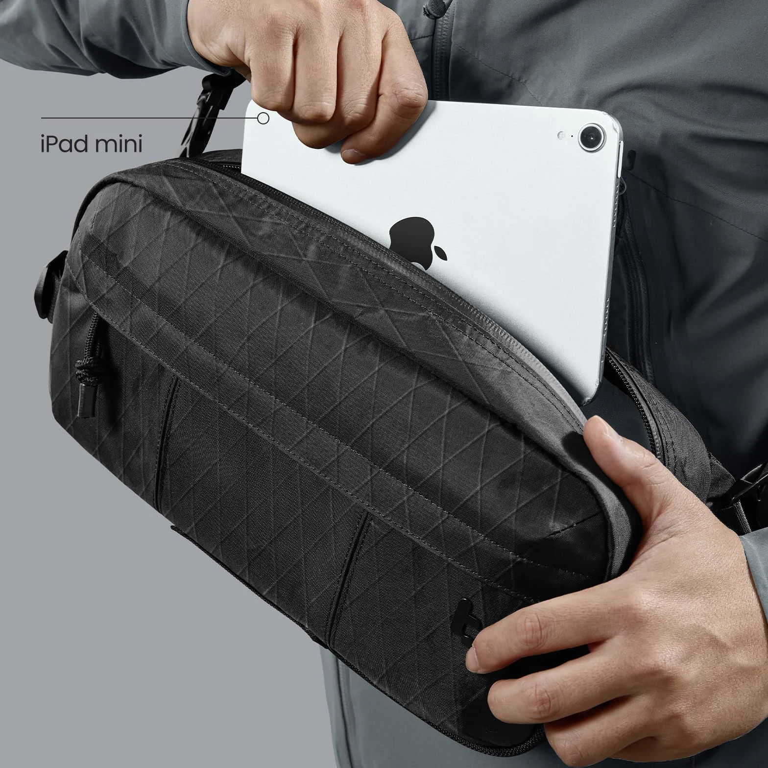 tomtoc X-Pac Sling Bag, 5,5-litrowa torba męska na ramię do podróży, codziennego użytku, torba crossbody na ramię Pasuje do Steam Deck, Switch, DJI Osmo Pocket 3/Action 4, kamery GoPro Hero 12