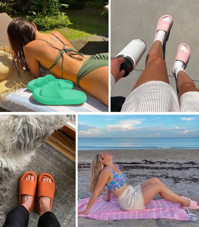 Kapcie Damskie Męskie Klapki Lato Super Miękkie Na Cloudyzzz Antypoślizgowe Sandały Kąpielowe Suszone Kapcie Basen Plaża Wygodne Wewnątrz Na Zewnątrz Unisex