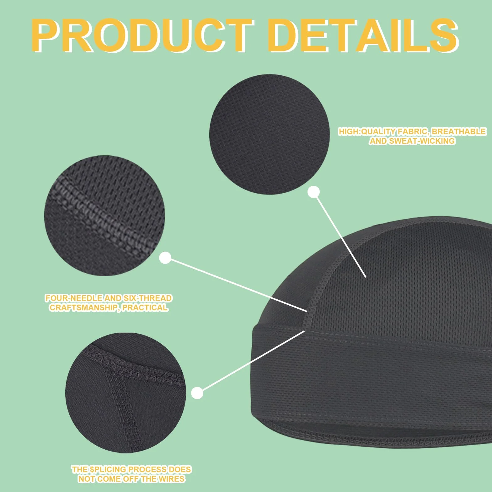 2 szt. Bandana, czapka pod kask, czapka rowerowa, oddychająca czapka, opaska na głowę, szybkoschnąca, oddychająca, czapka sportowa bandana, czapka dla mężczyzn, kobiet, do jazdy na rowerze, biegania